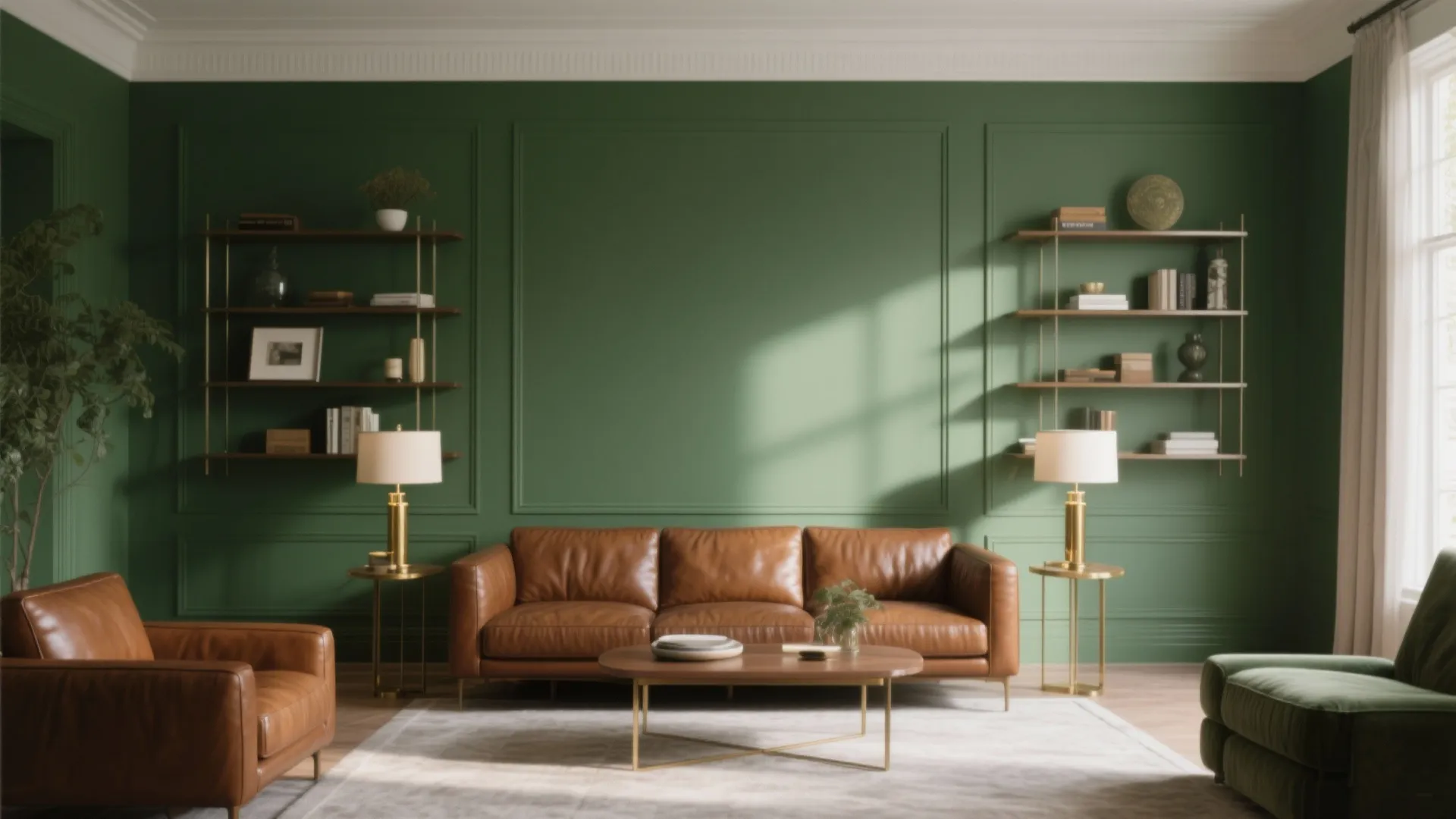 8. Olive Green with Brass Details