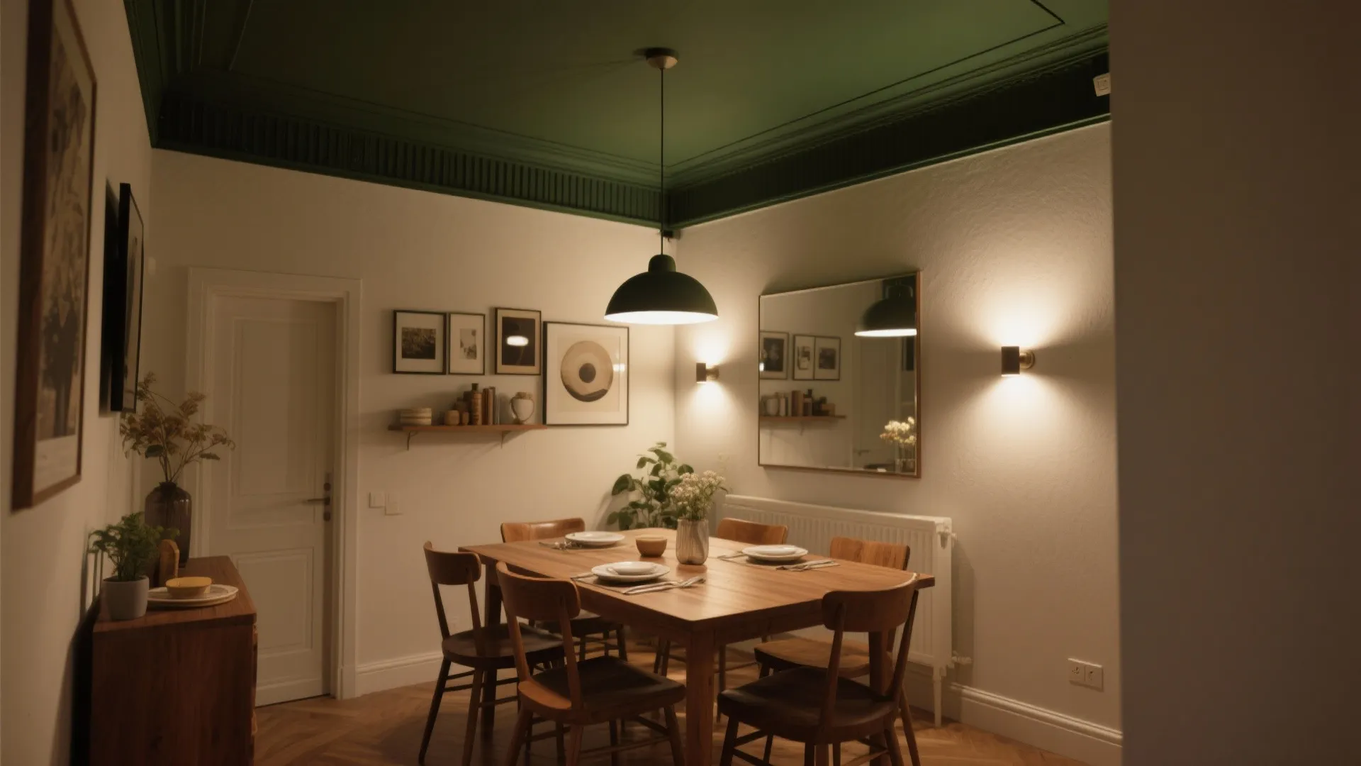 5) Color-Drenched Ceiling as a Bold Accent