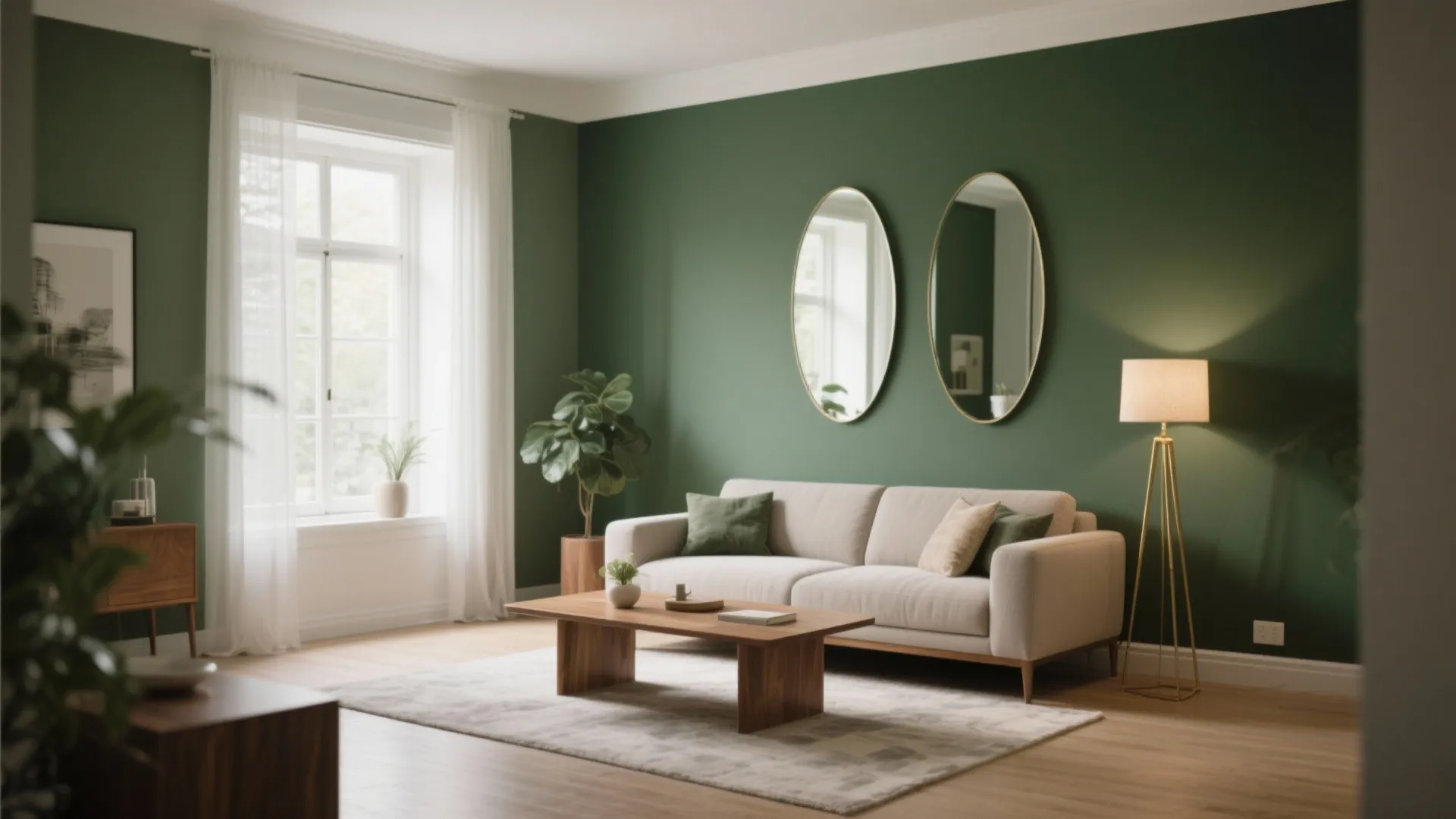 1. Olive Green Accent Wall