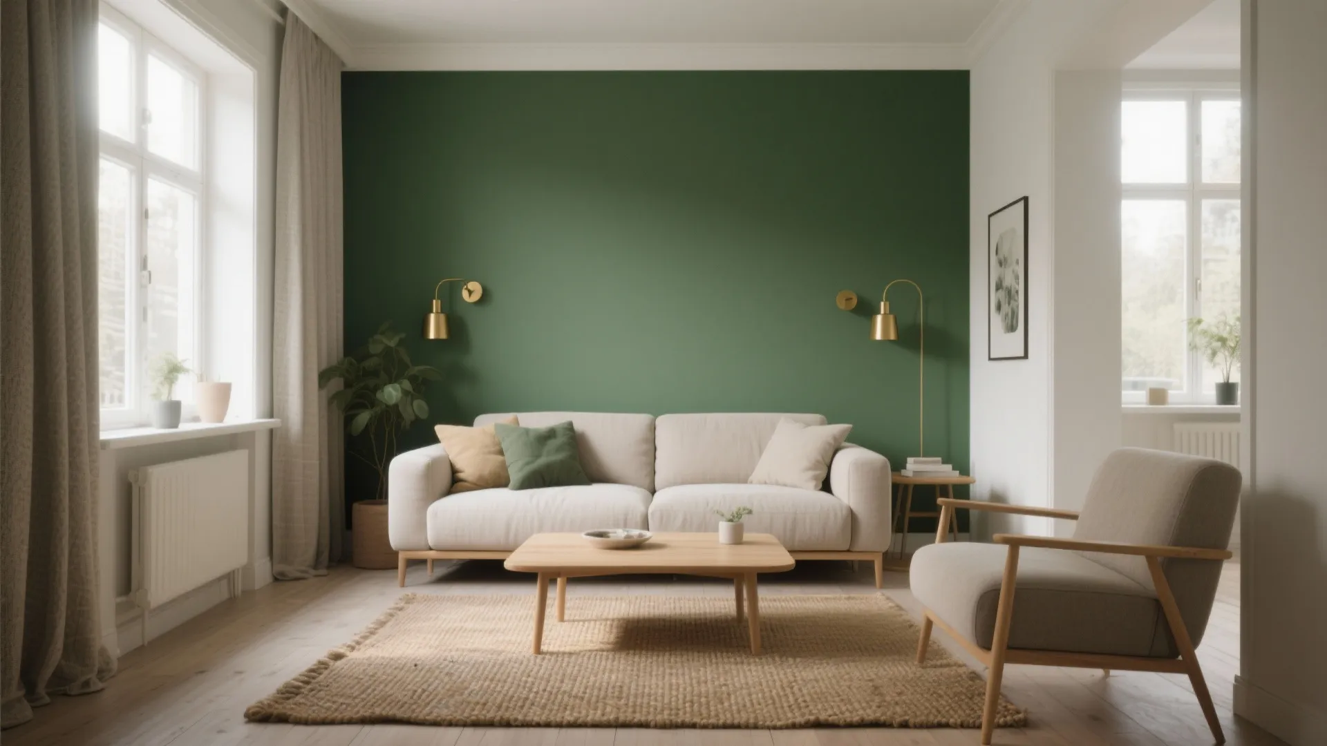1. Olive Green Accent Wall
