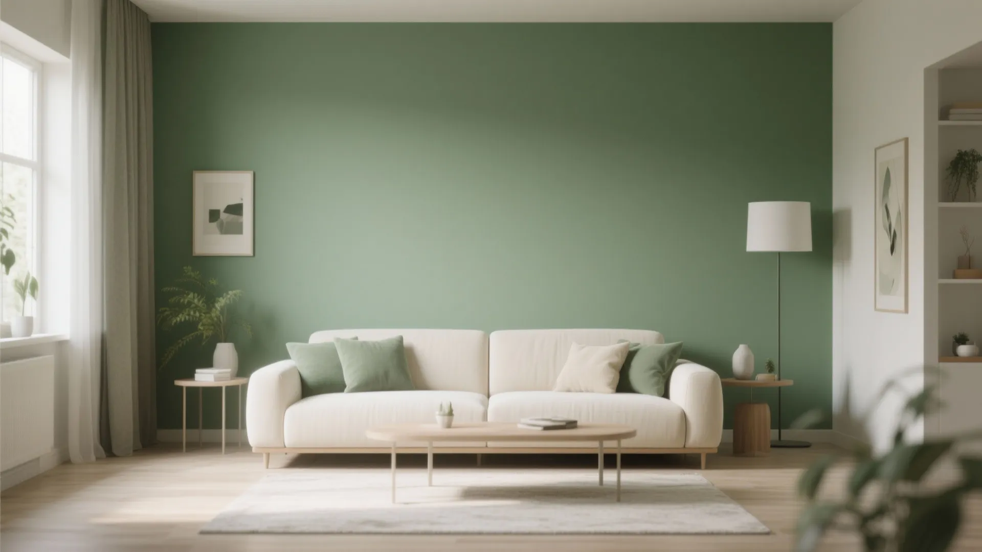 1. Accent Wall in Olive Green