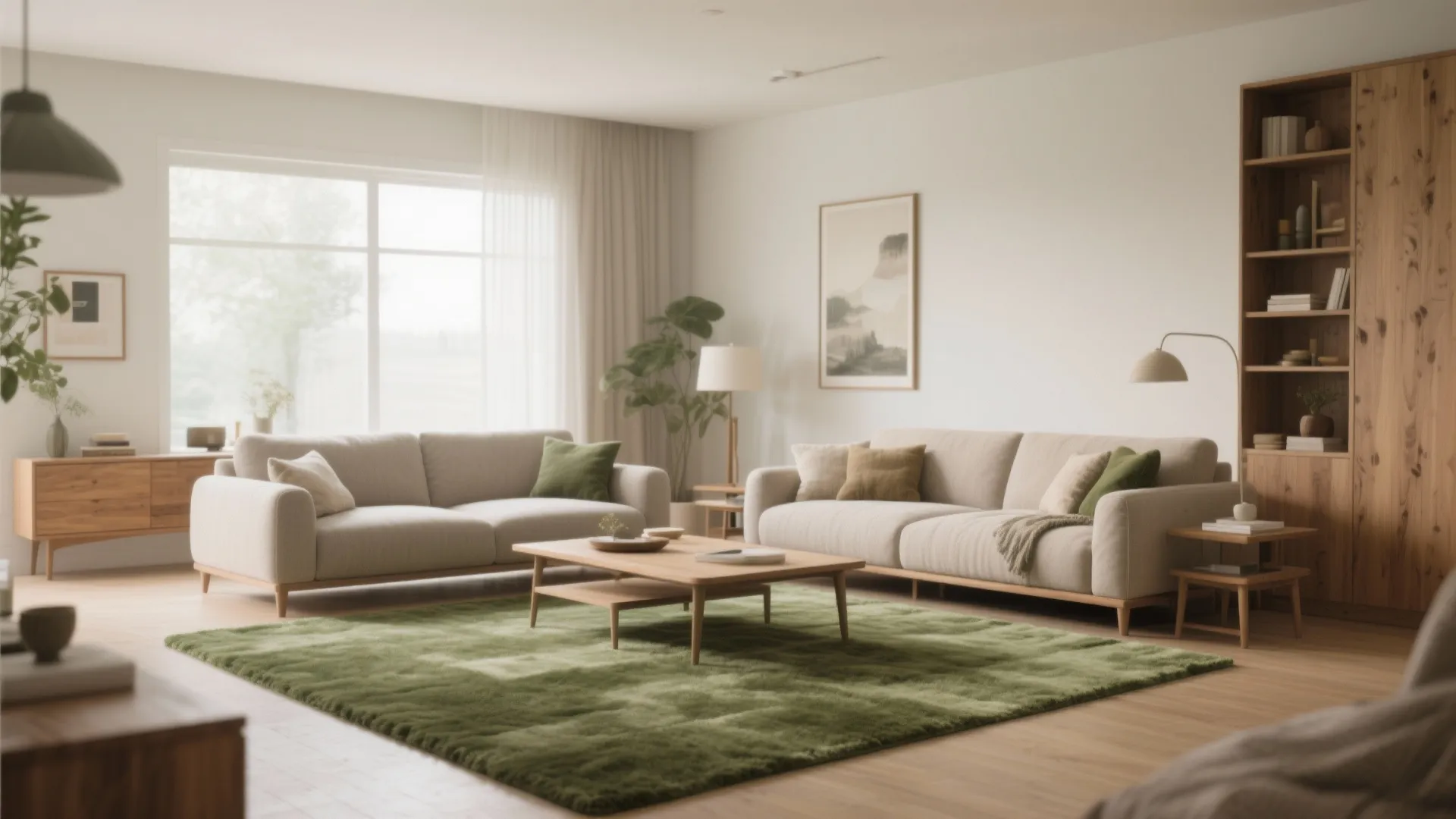 4. Olive Green Plush Rug