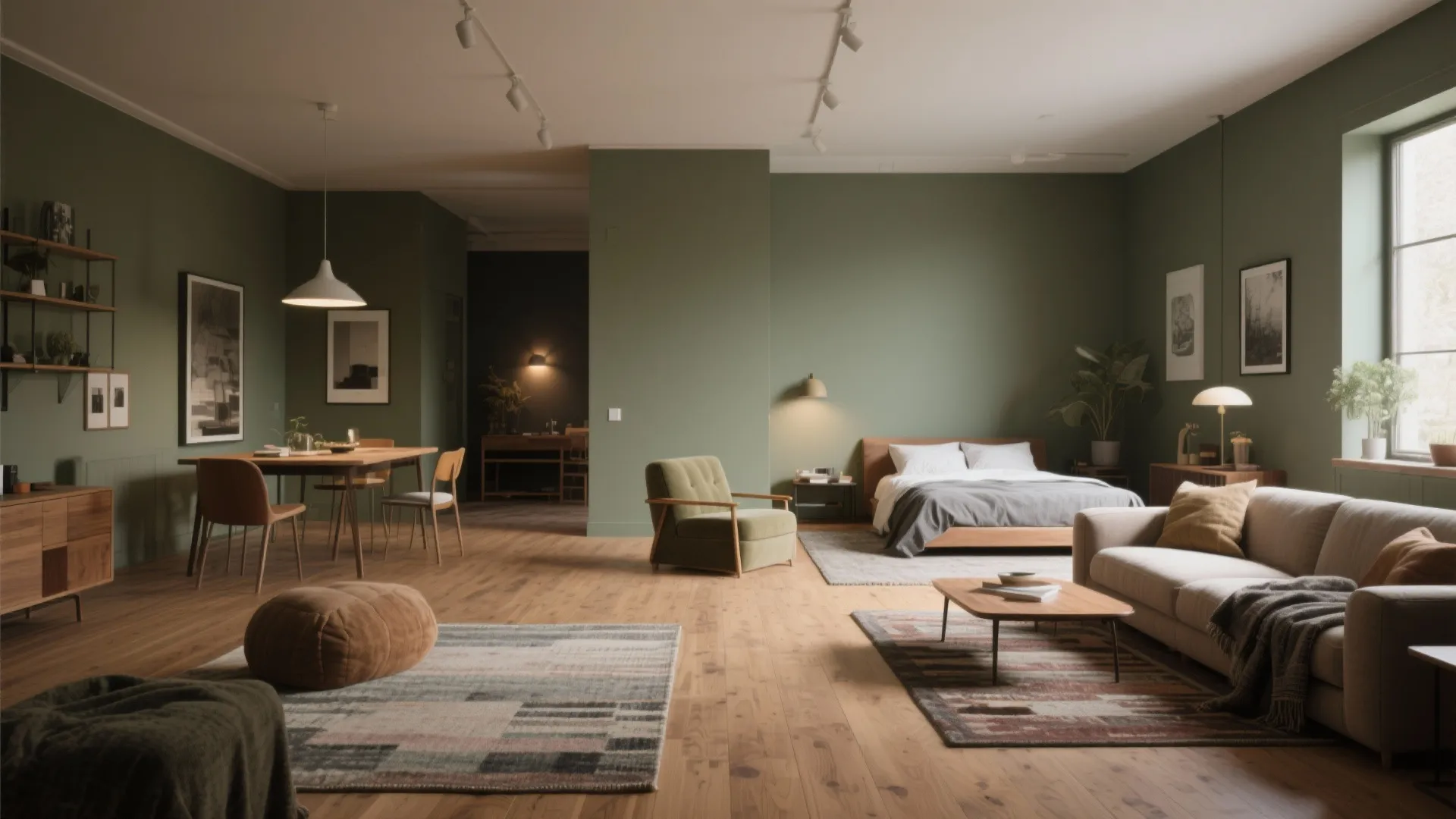 Olive-Grey to Unify Open Plans