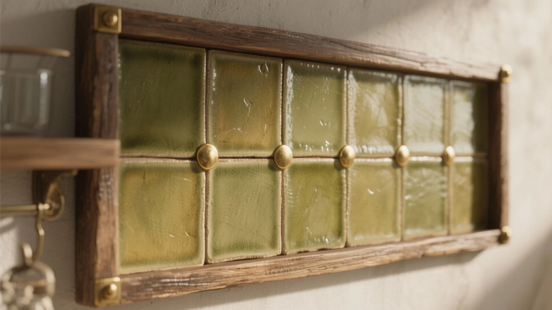 5. Hand-Glazed Ceramic Tiles in Olive for Rustic Vibes