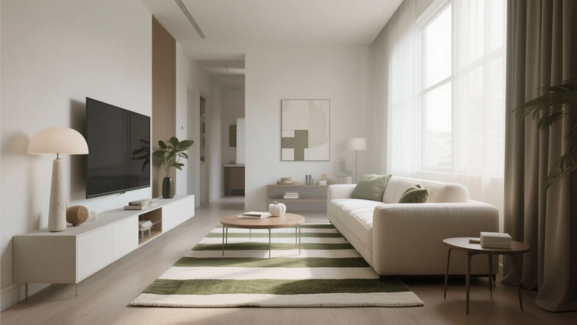 10. Monochrome Olive and Ivory Stripes