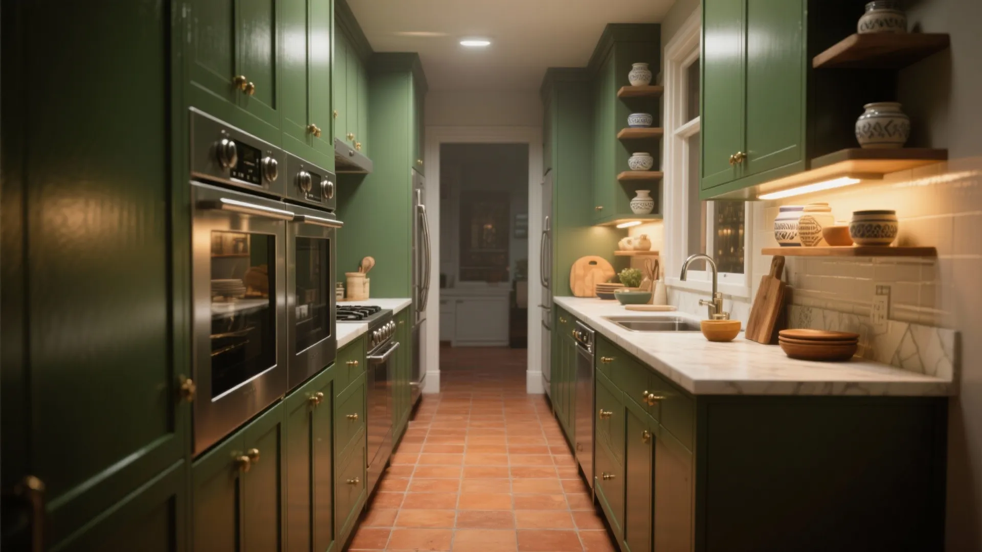 3. Olive Green for Kitchen Warmth