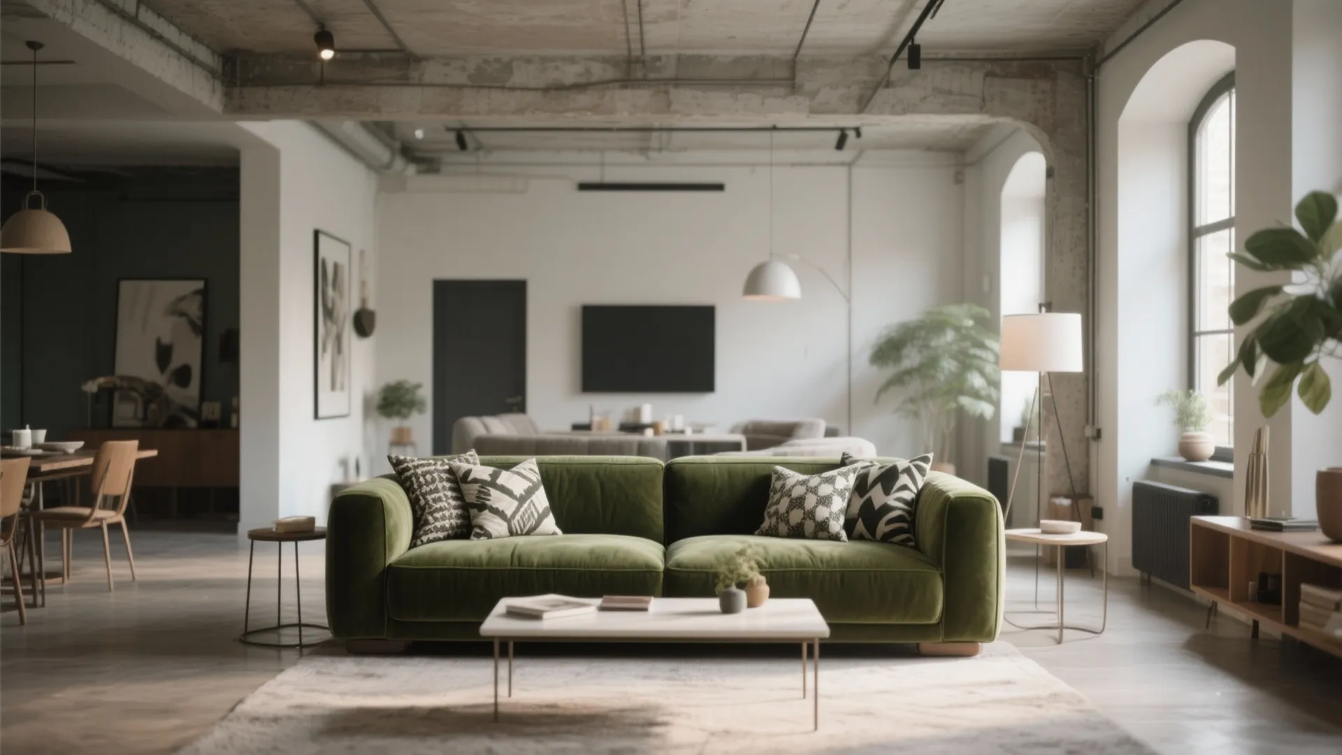 5. Olive Green Sofa as a Statement