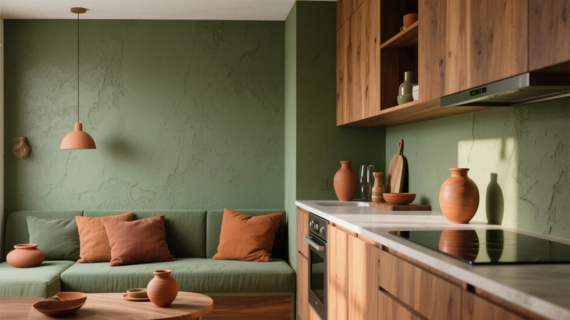 3. Olive Green + Terracotta Balance