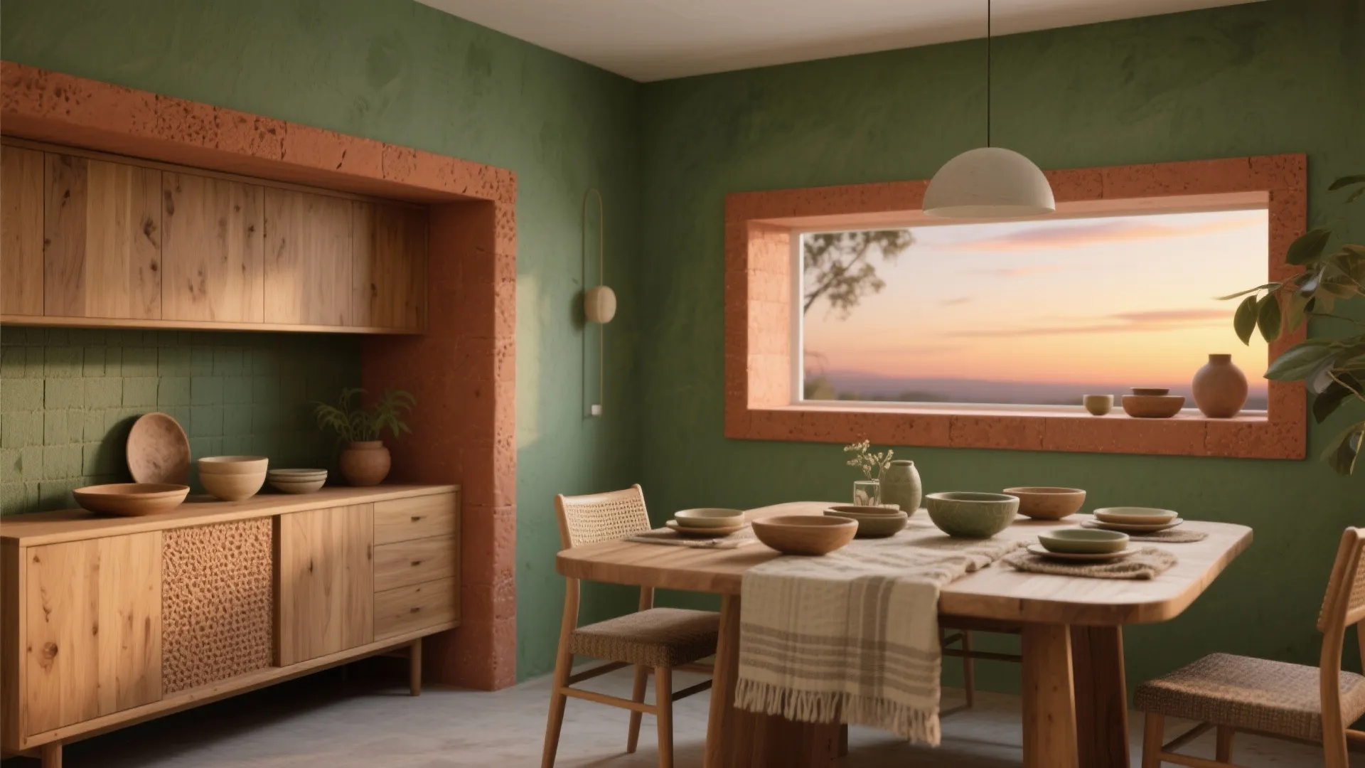 2. Olive Green + Soft Terracotta