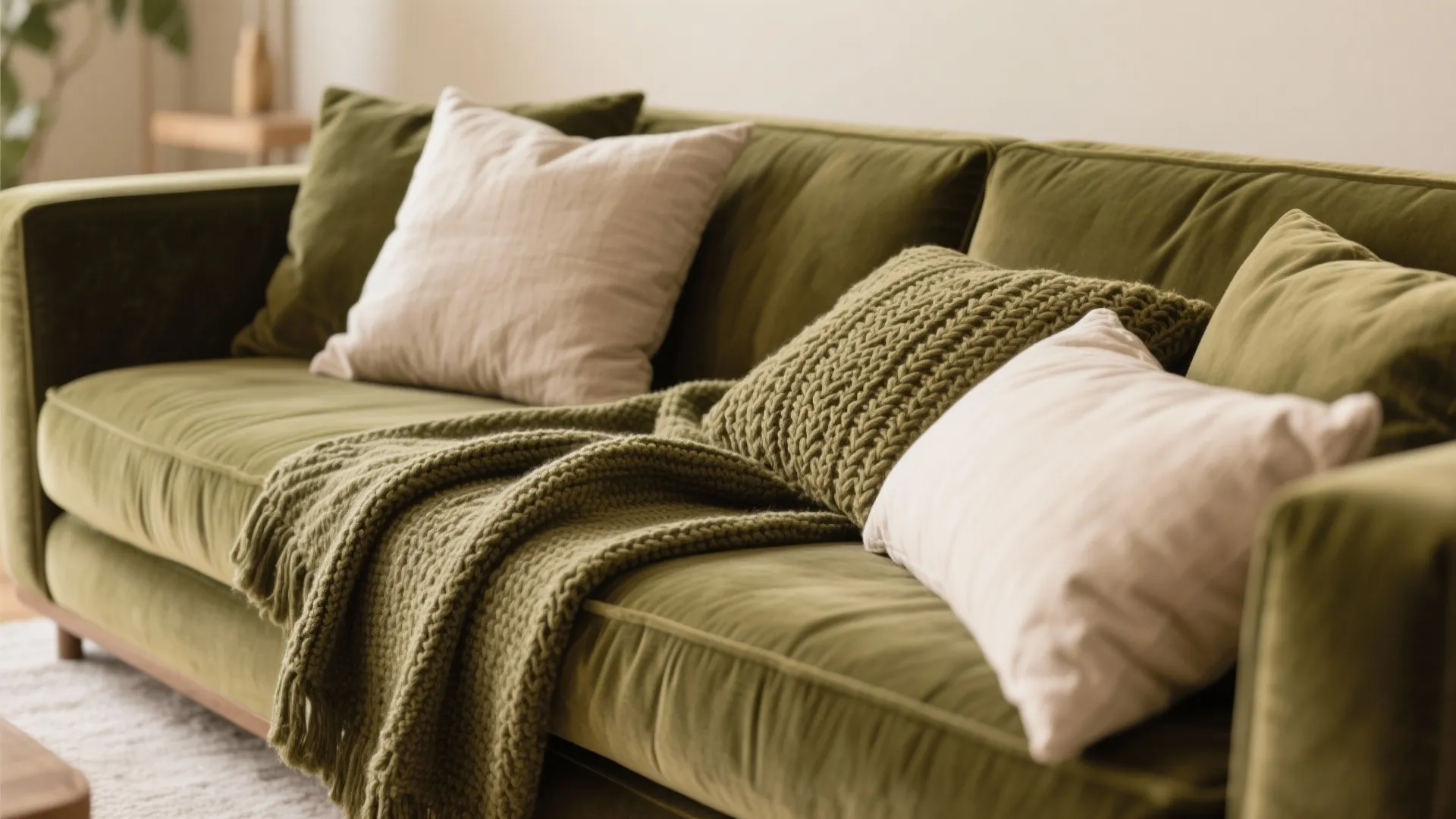 2. Layered Textures in Olive Shades