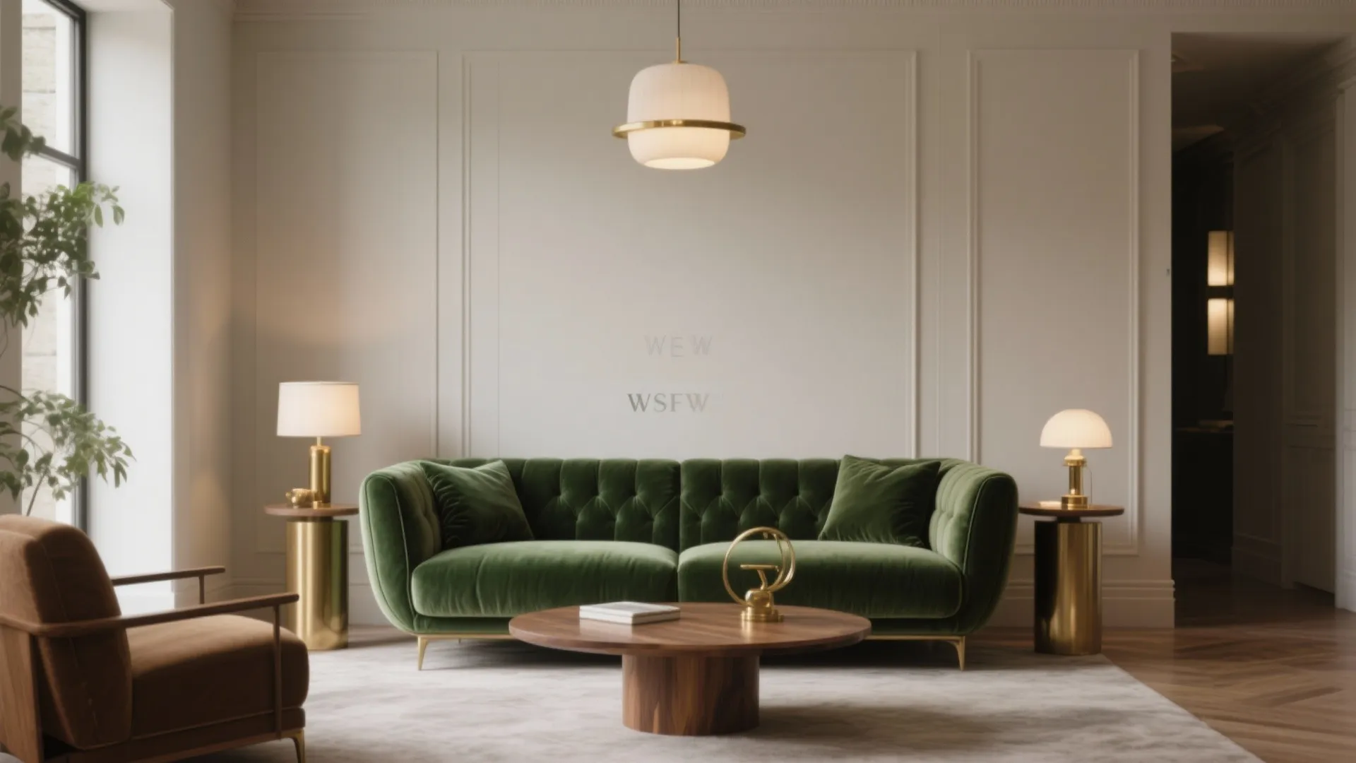 3. Olive Green Velvet Sofa