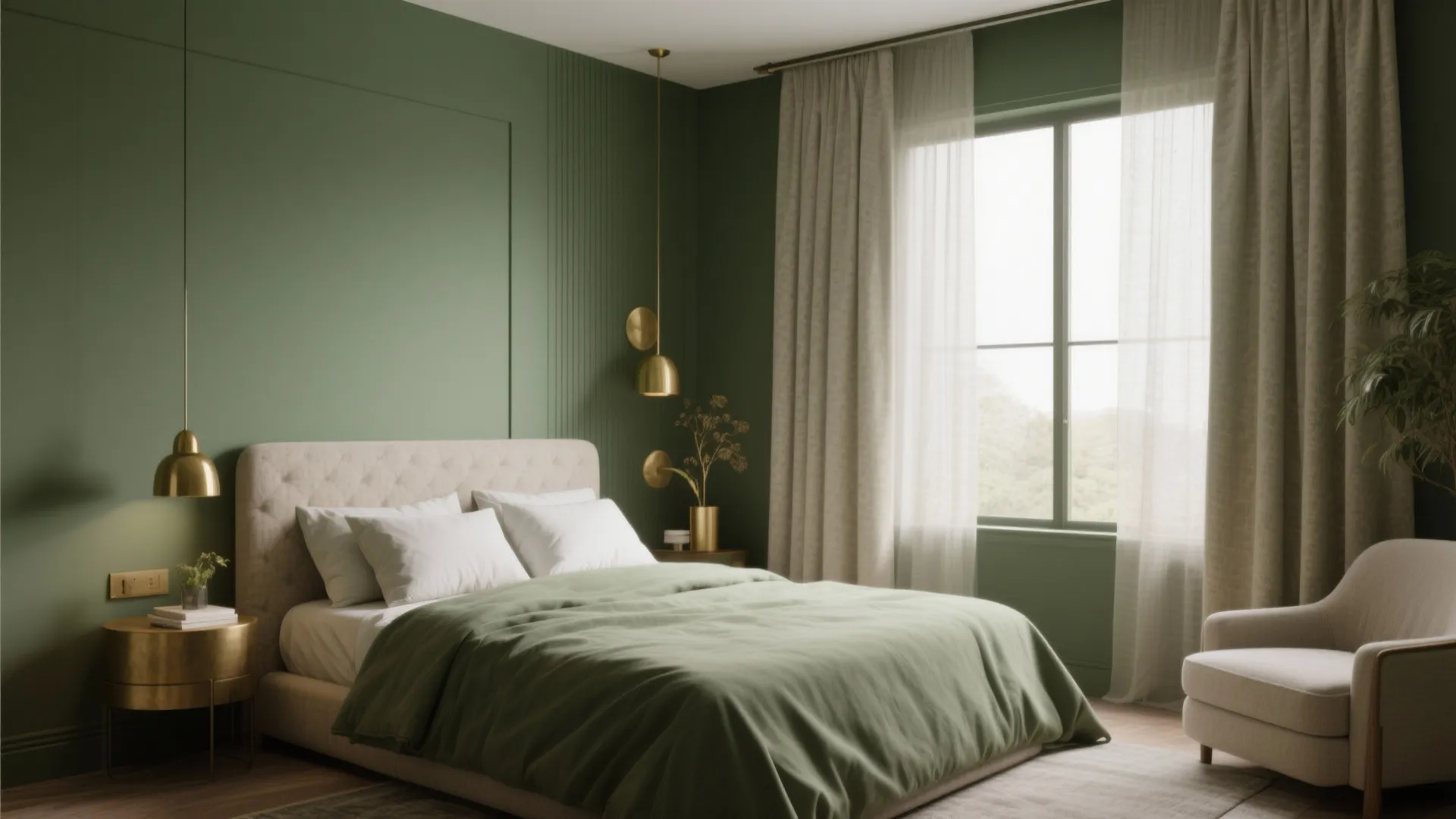 4. Olive Green with Warm Accents