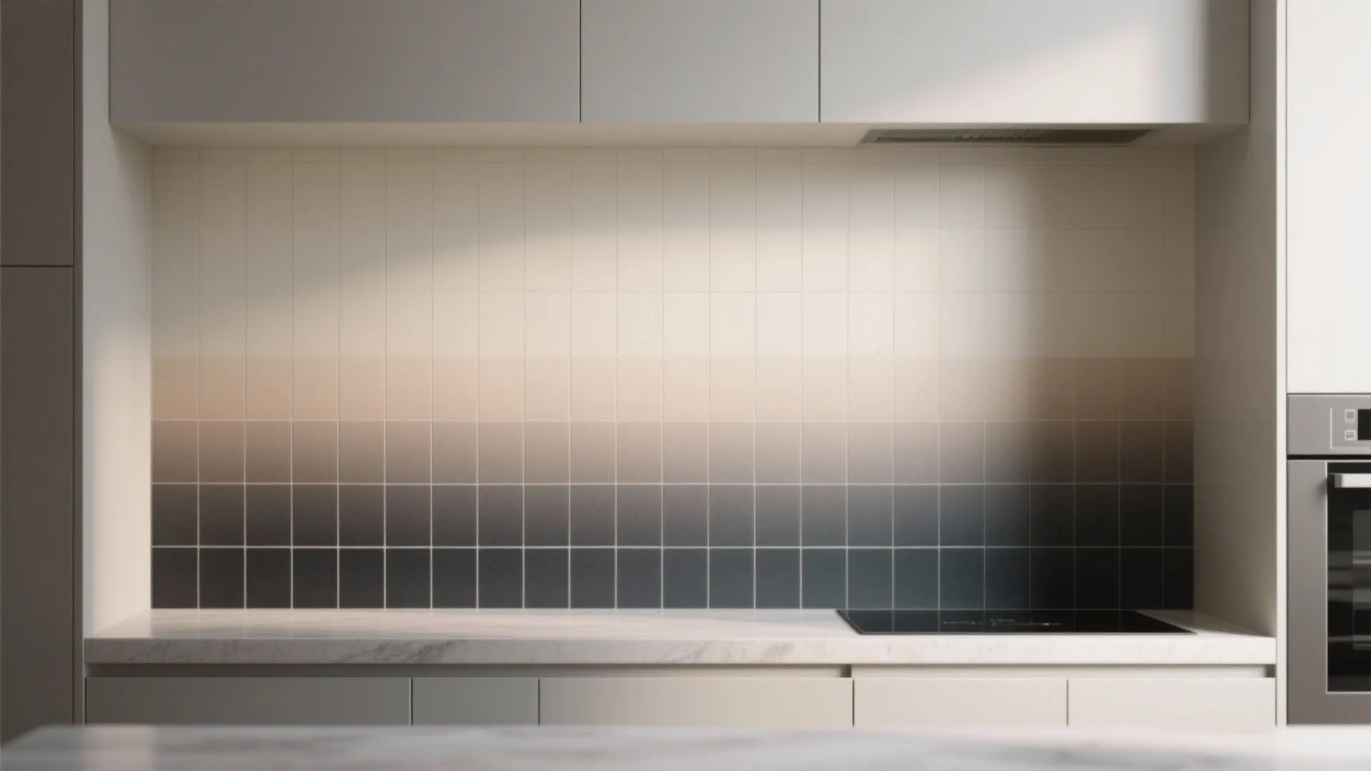 5. Gradient Tile Backsplash (Ombre Effect)