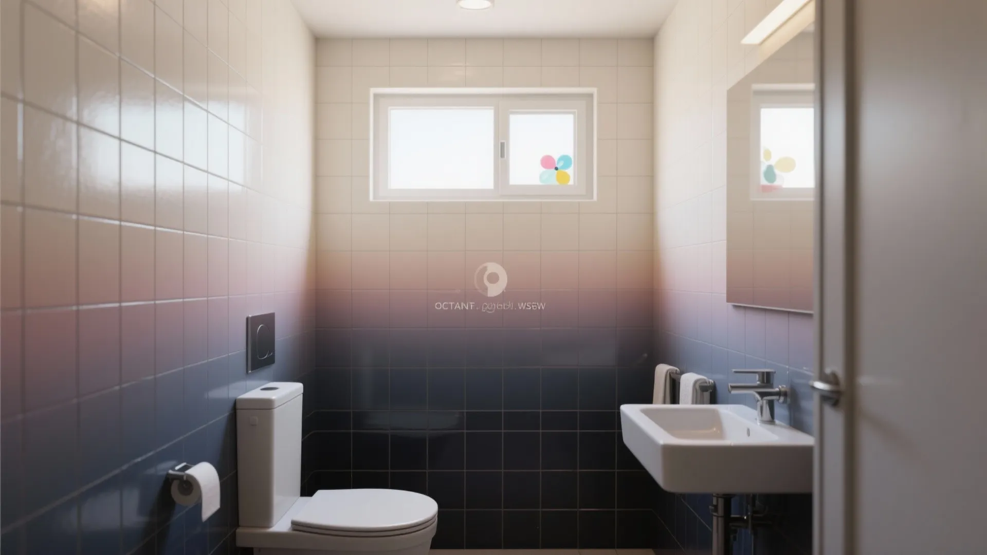 3. Ombre or gradient for depth in small bathrooms