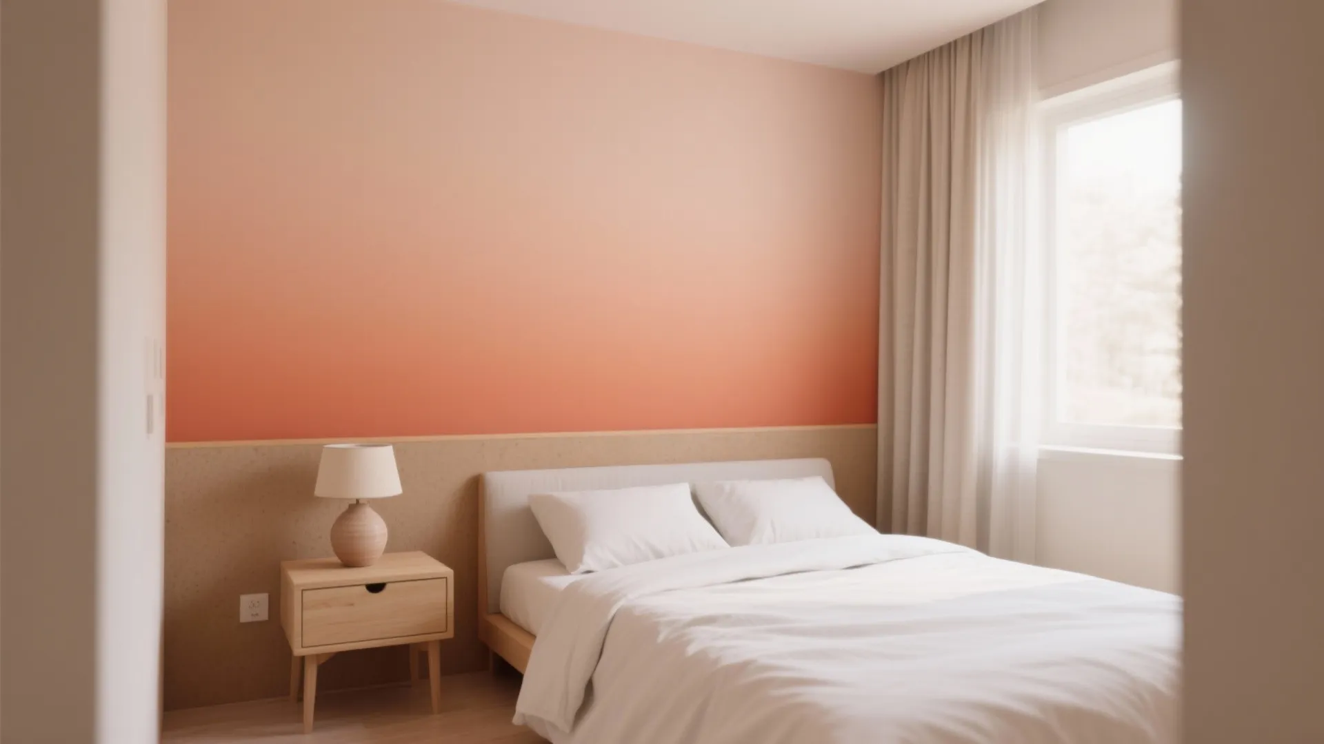 Terracotta Ombre Gradient Feature Wall