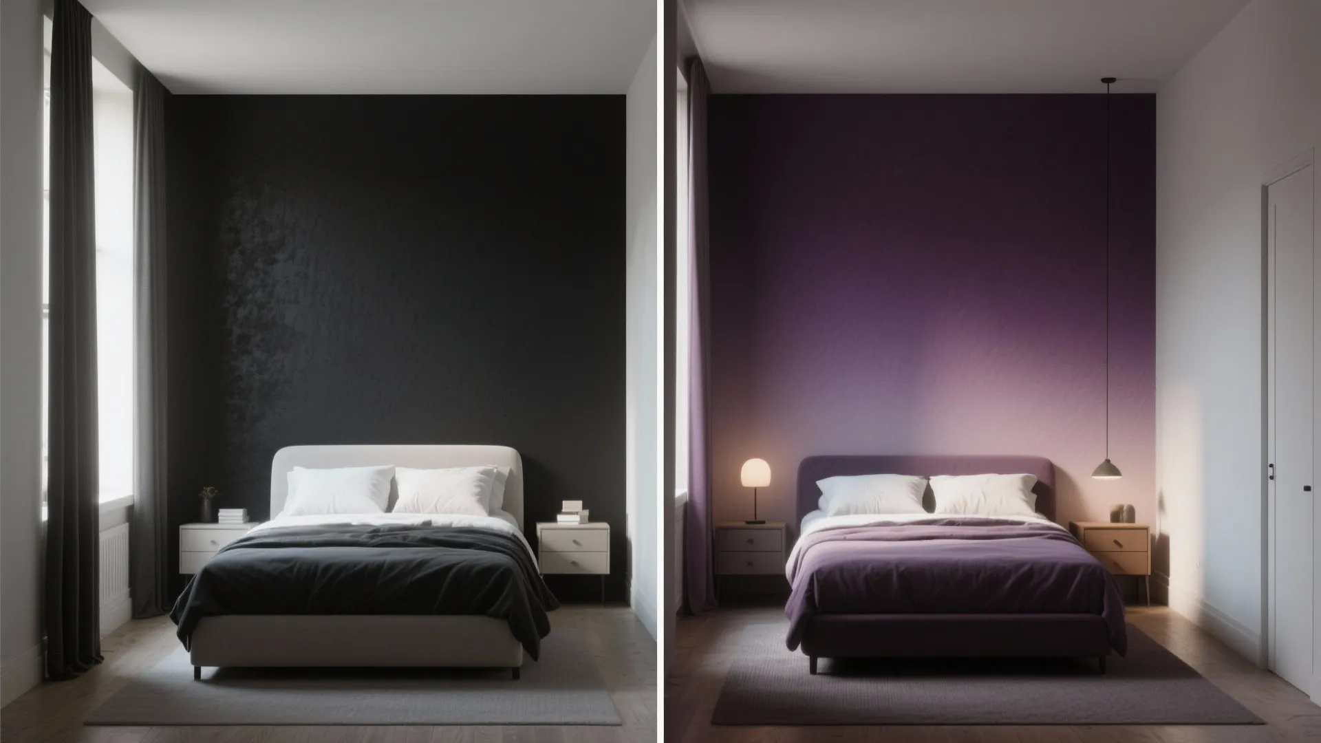 Inspiration 2: Ombre or Gradient Wall from Black to Aubergine