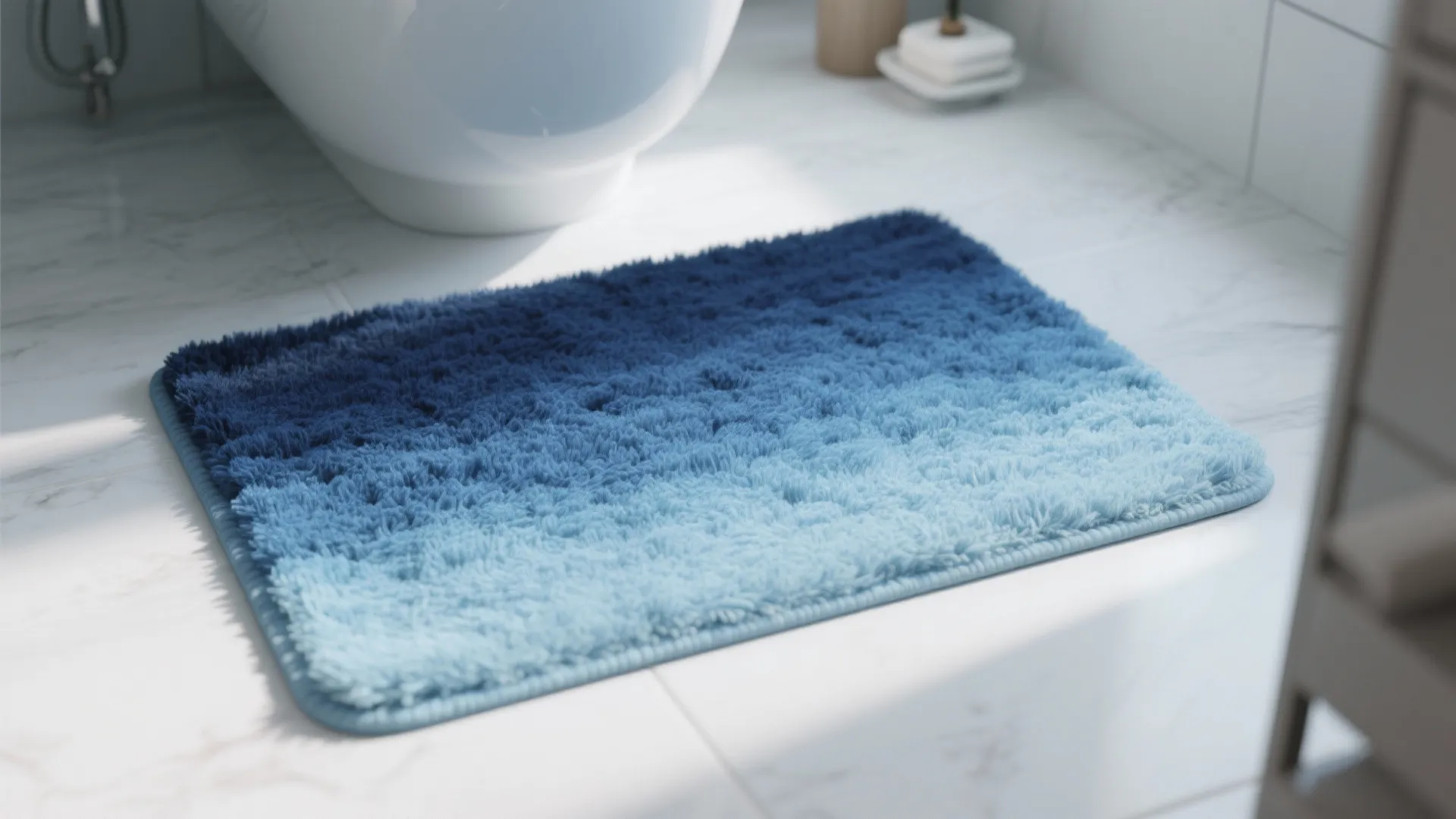 5. Ombre blue mat for a subtle focal point