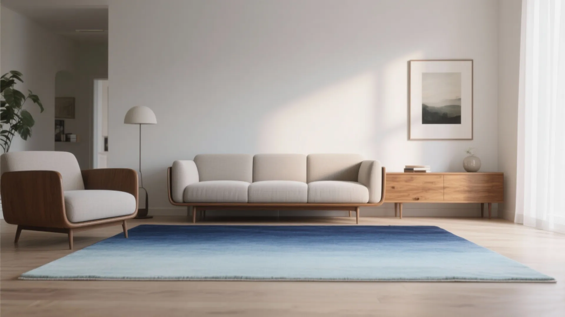 3. Ombre or Gradient Rugs to Create Depth