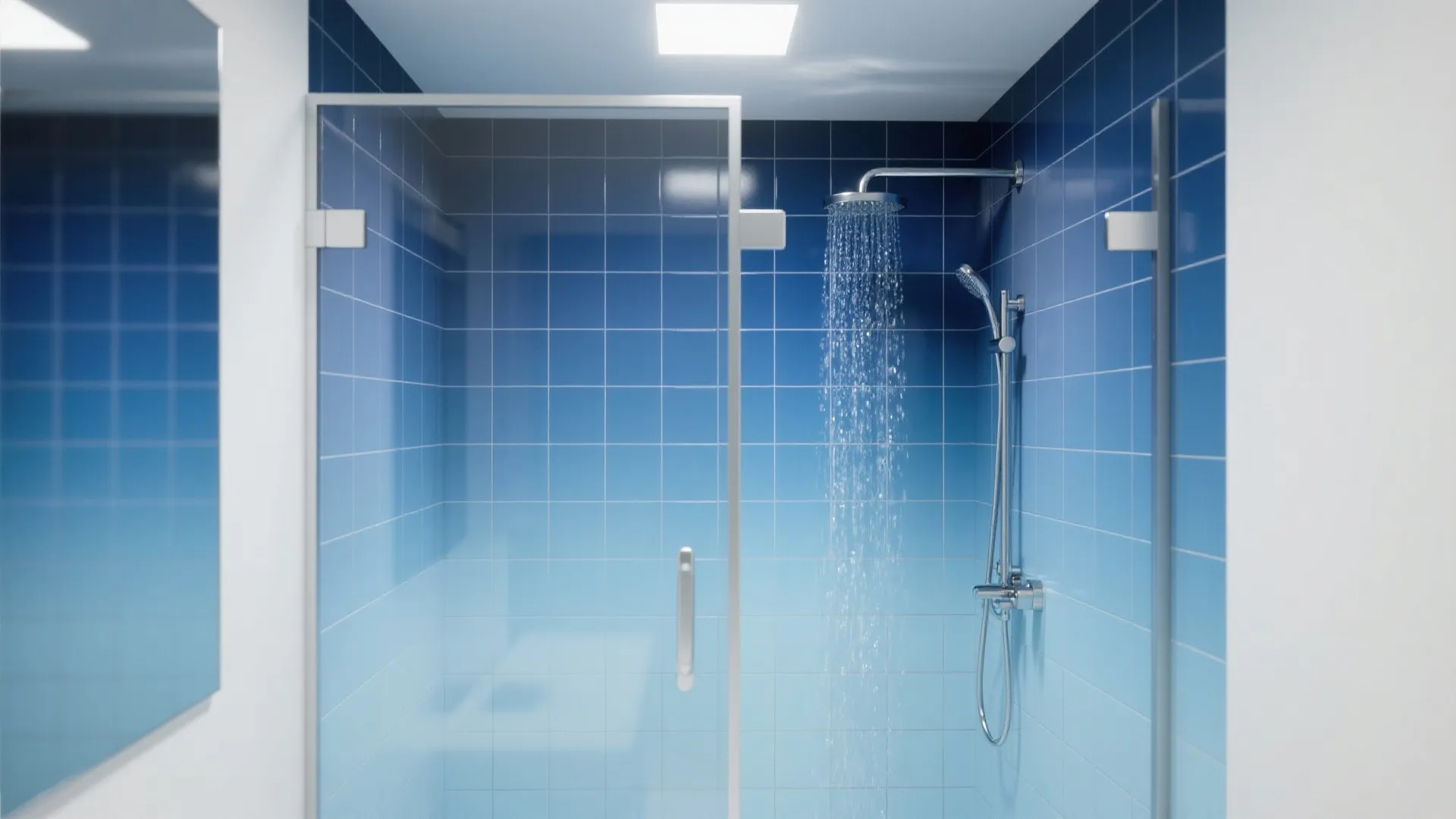 3. Gradient Blue Wall Tiles (Ombre Effect)