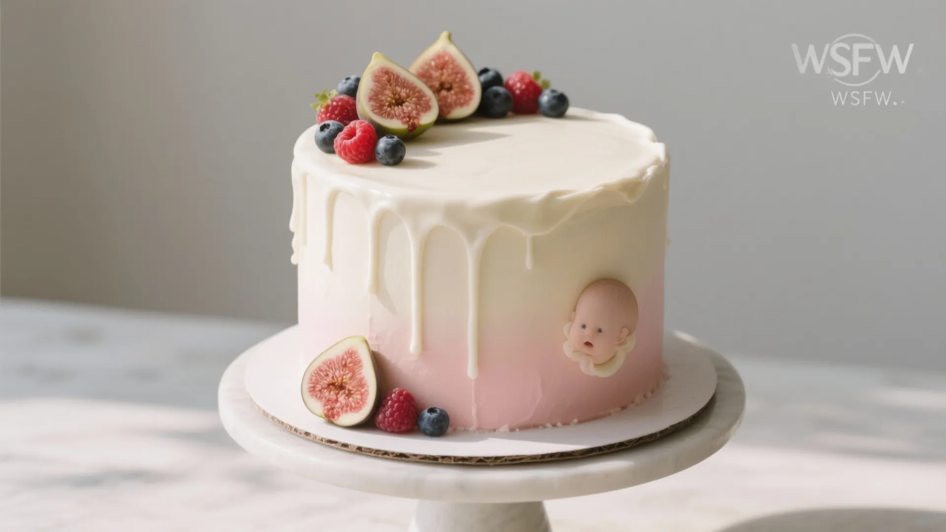 Ombre White Chocolate Drip With Fresh Fruit