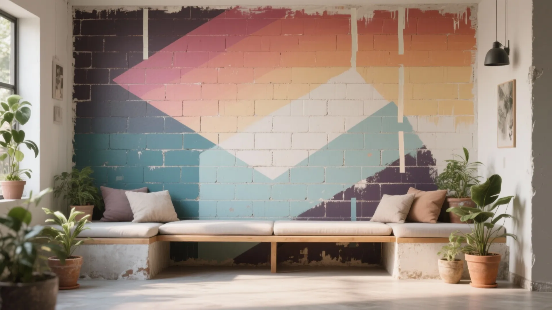 Ombre or Geometric Color Blocking with Built-in Seating