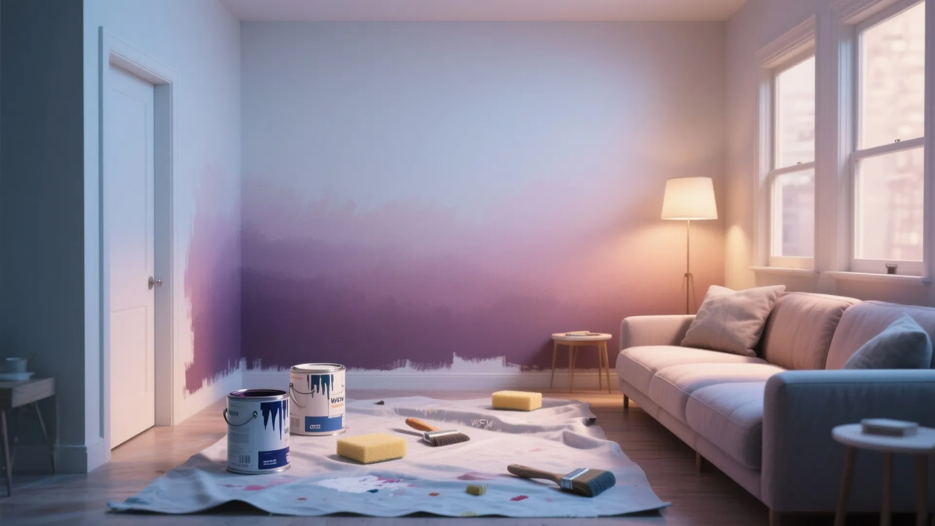 2. Ombre or gradient walls to add depth