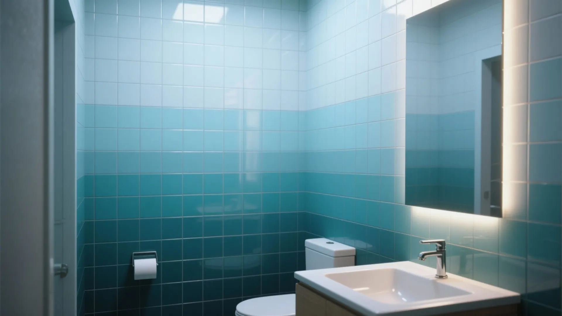 4. Gradient or Ombre Tiles to Visually Expand