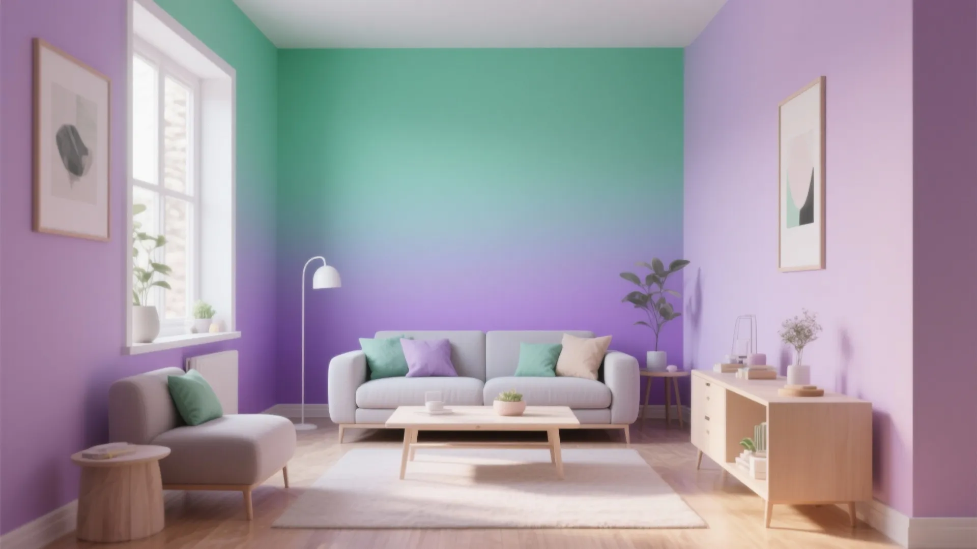 3. Ombre Painted Walls