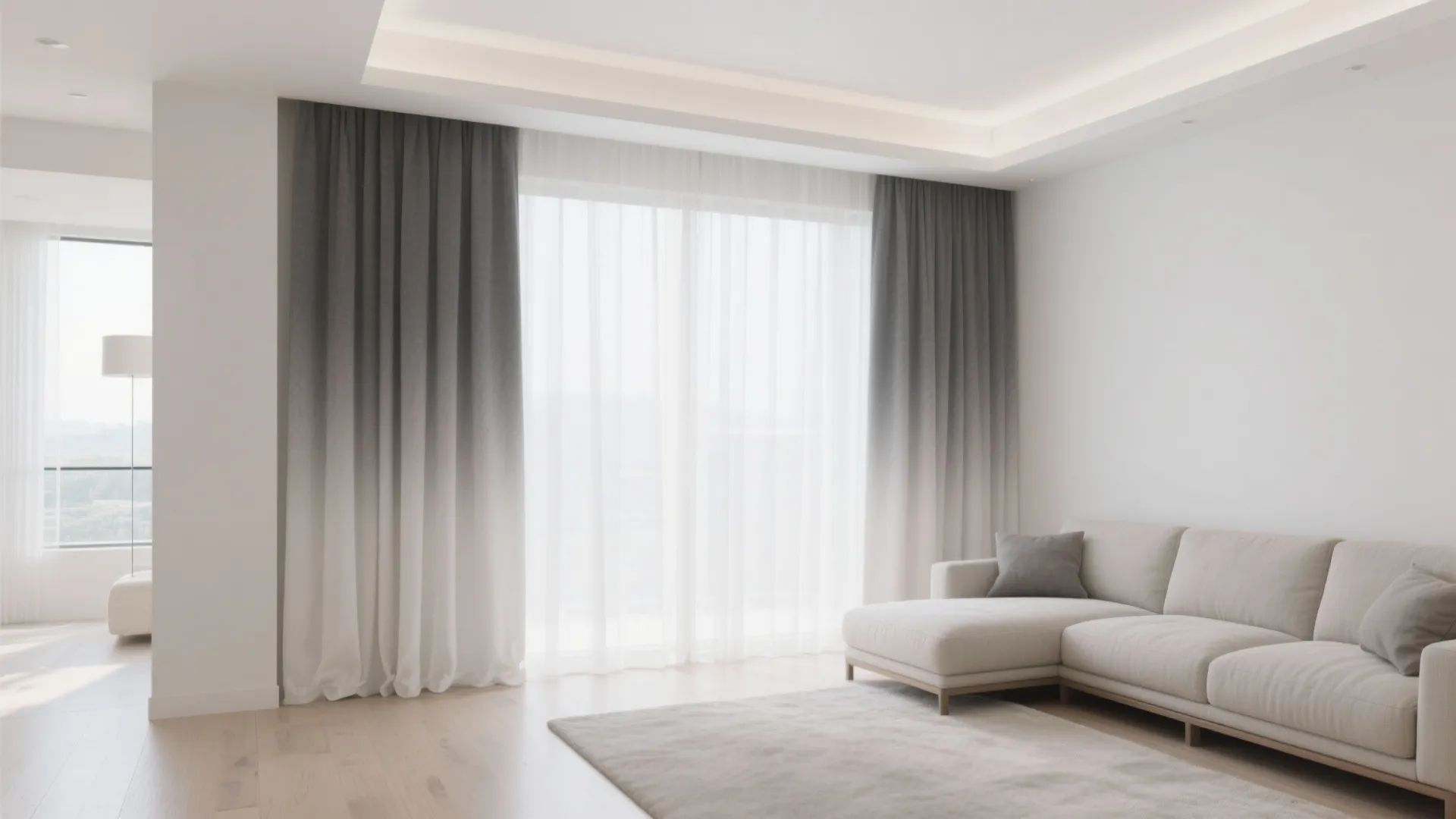 3. Ombre Grey to White Curtains