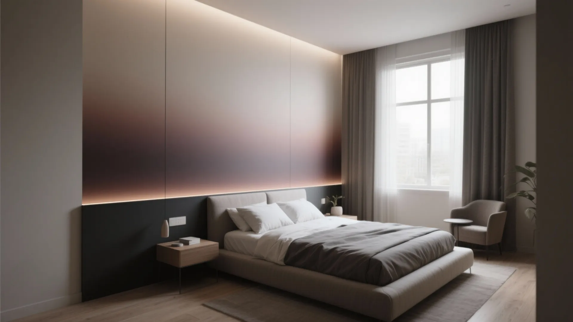 2. Low-to-mid tone gradient (ombré) for height illusion