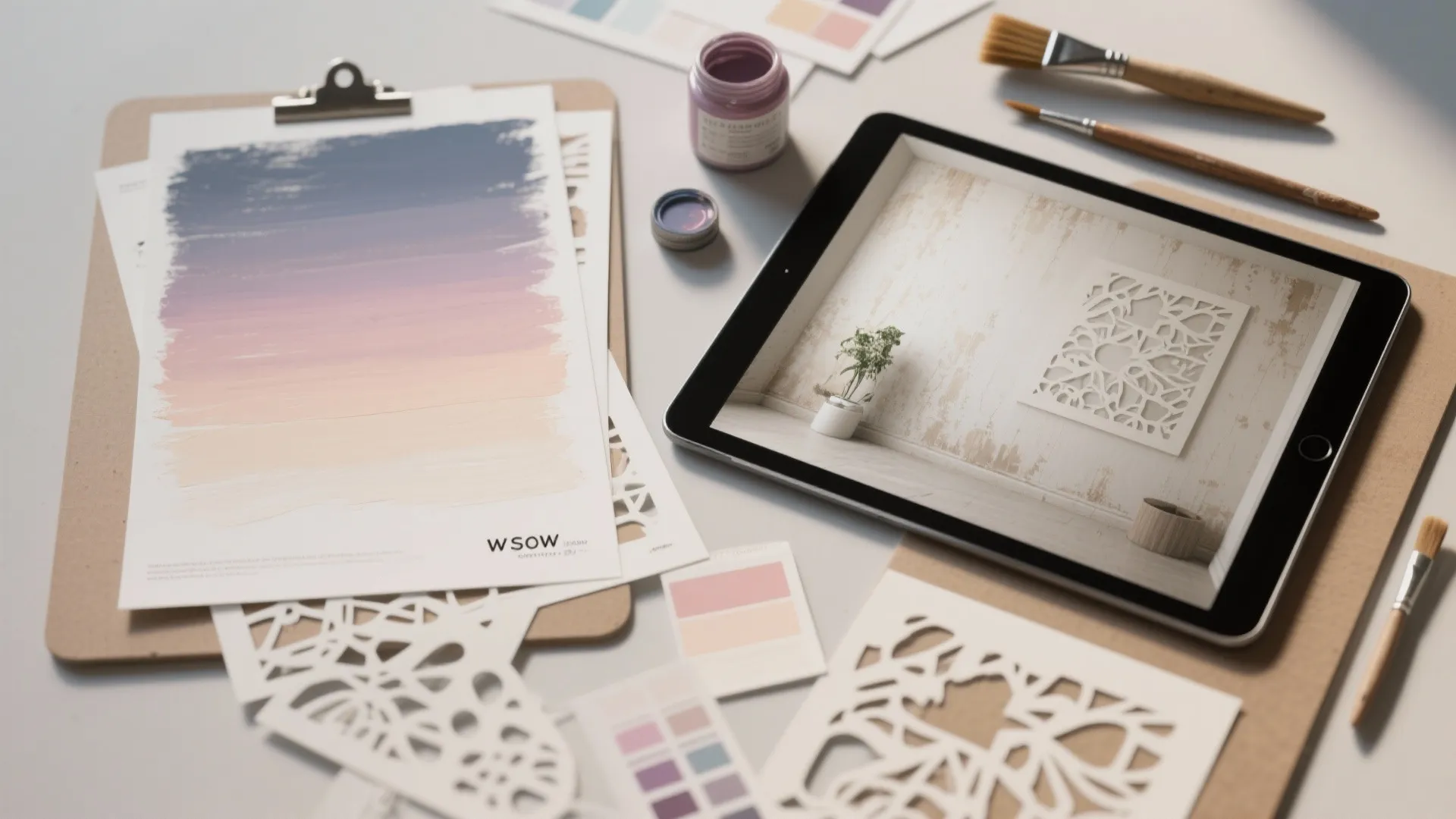 3. Ombre and Layered Stencils — Soft, Not Busy