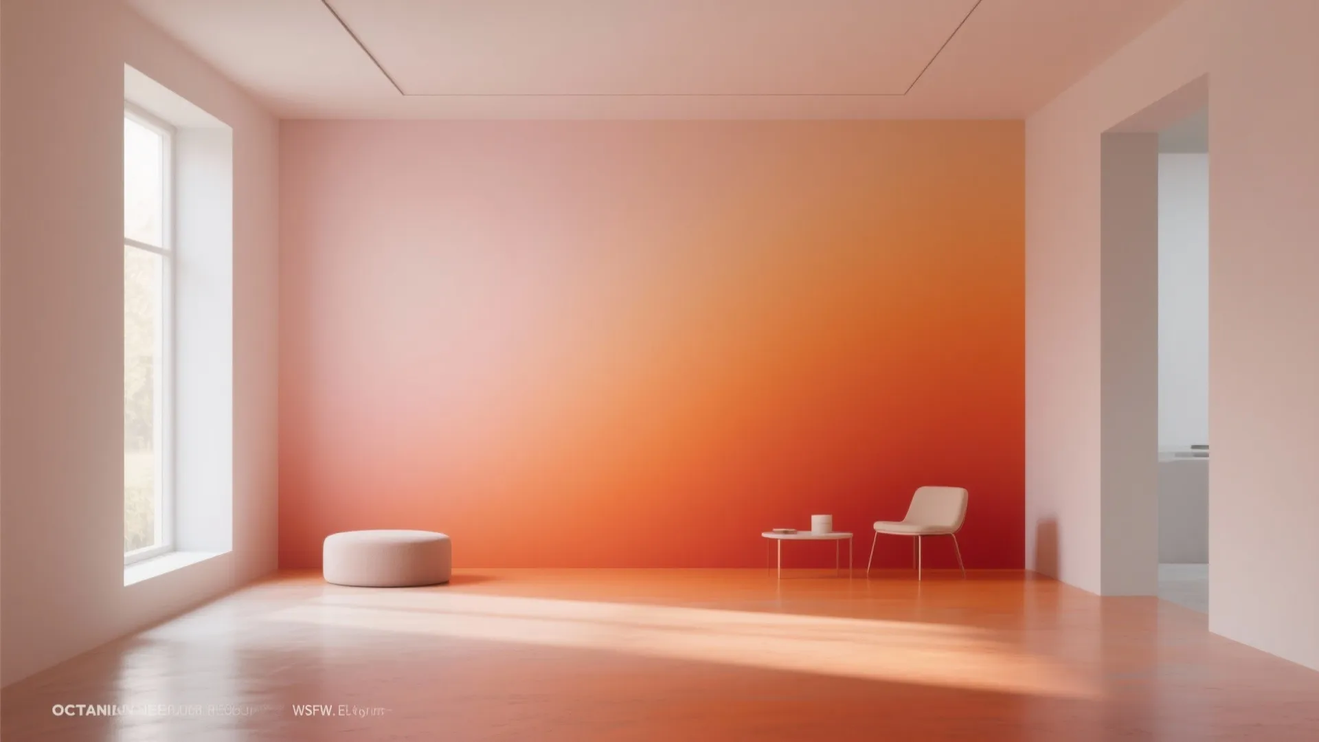 4. Ombre Orange Gradient Wall