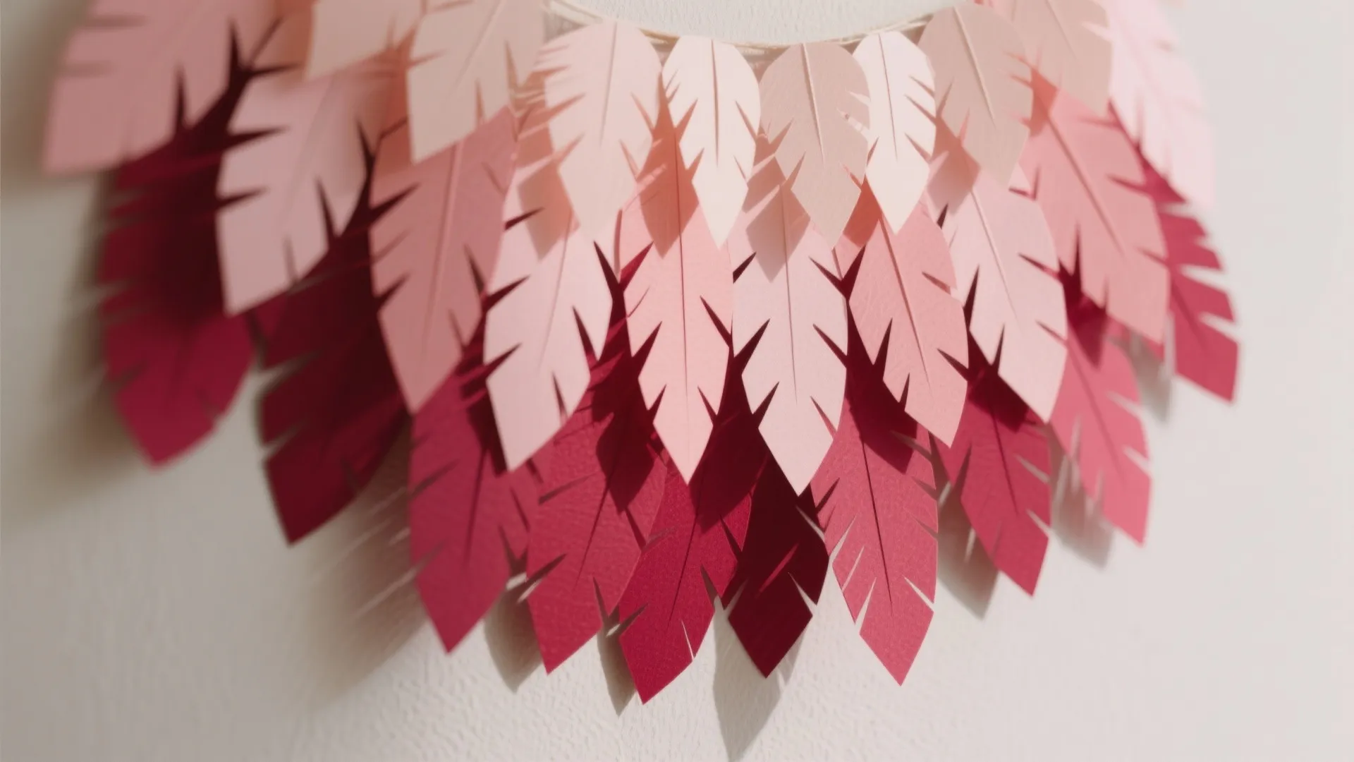 1. Ombre Paper Feather Wall Hanging