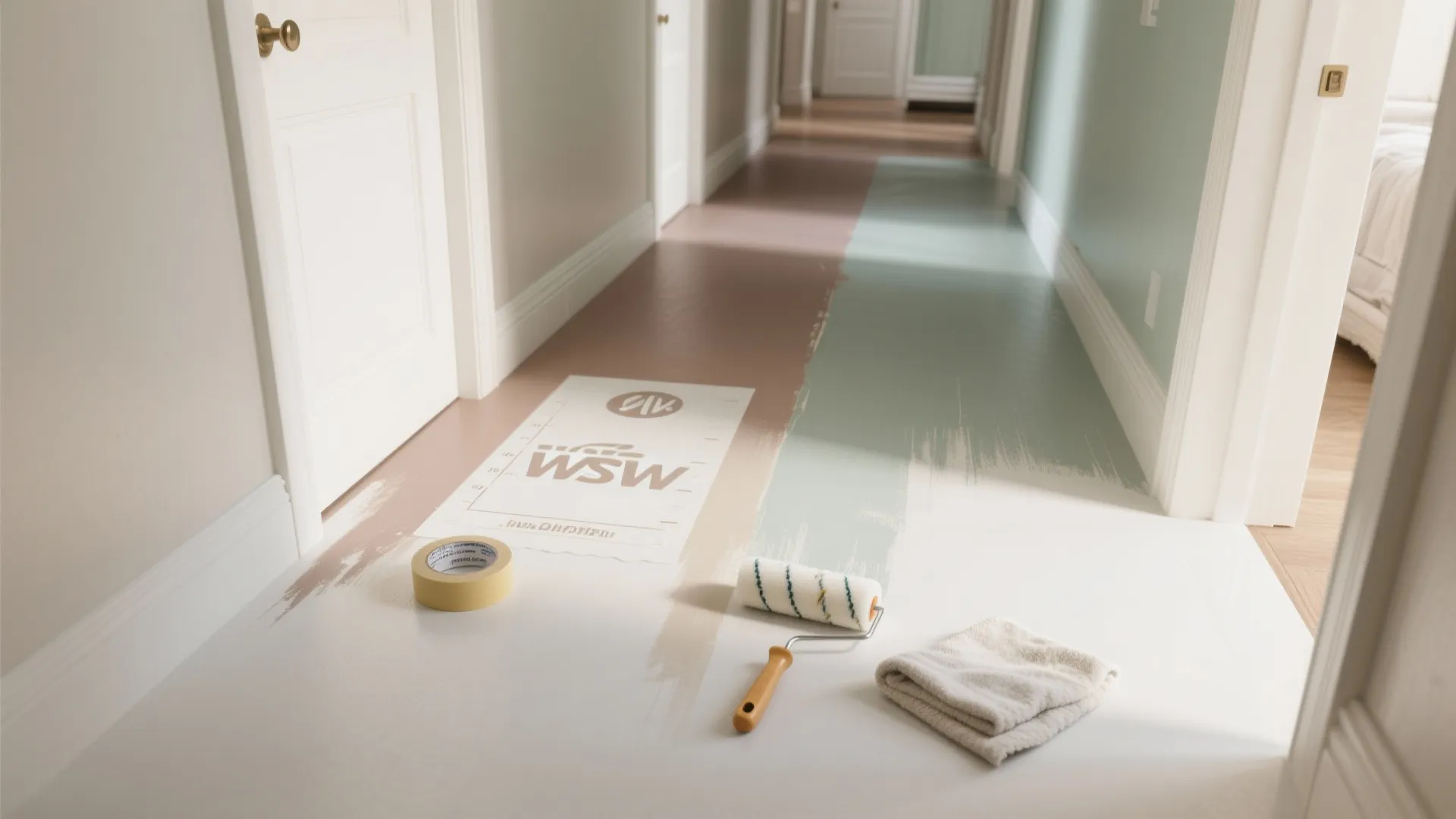 Ombre Gradient Stenciling Along the Corridor