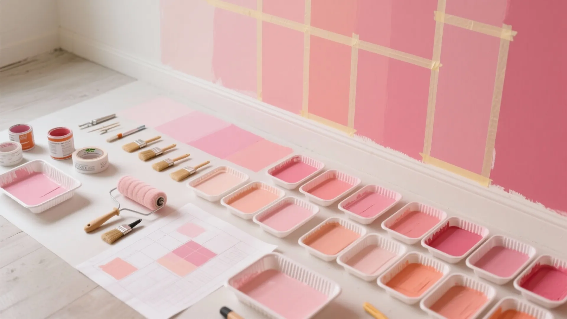 Ombre Pink Gradient Wall