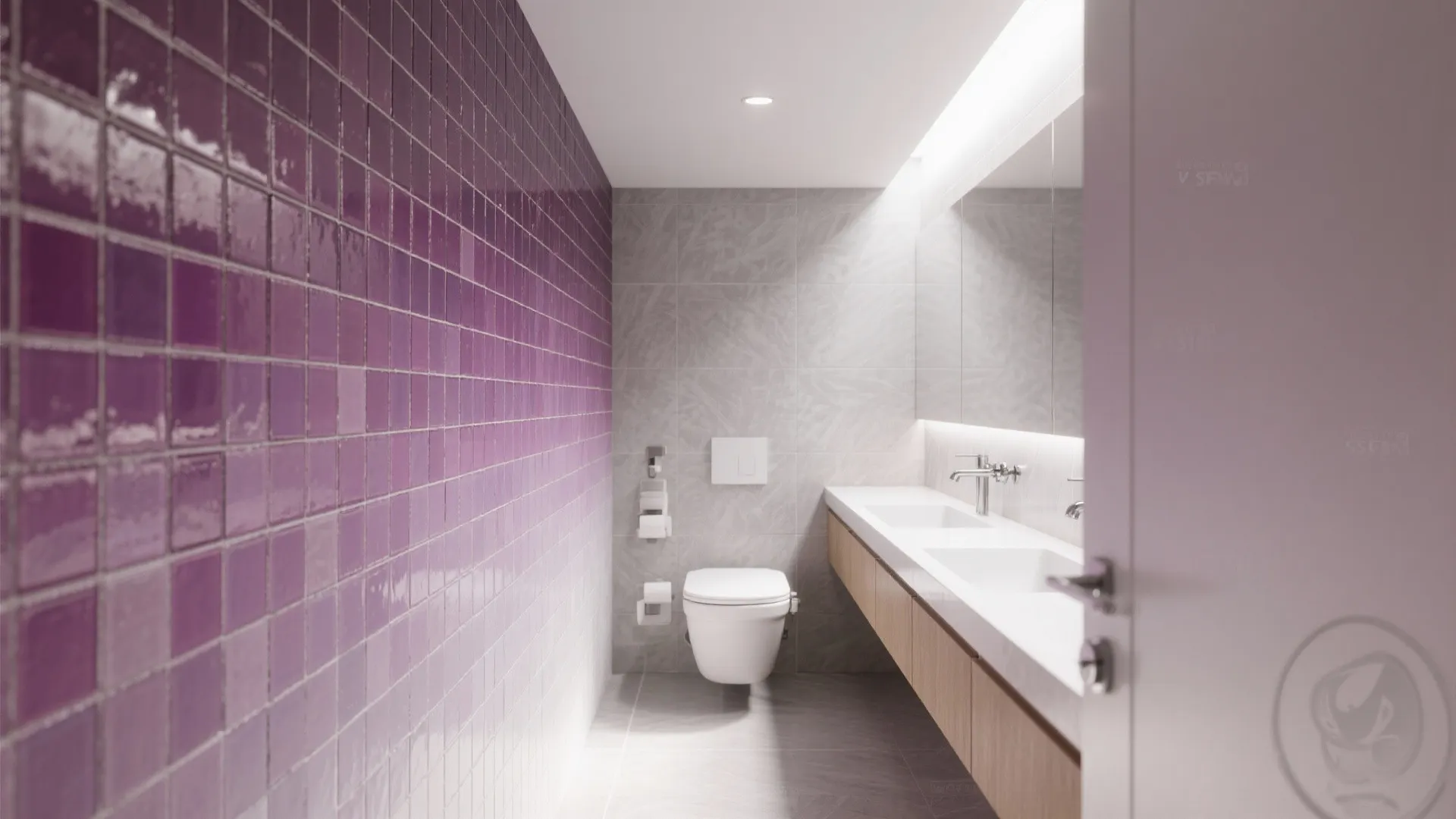 3. Ombre Purple Mosaic Feature Wall