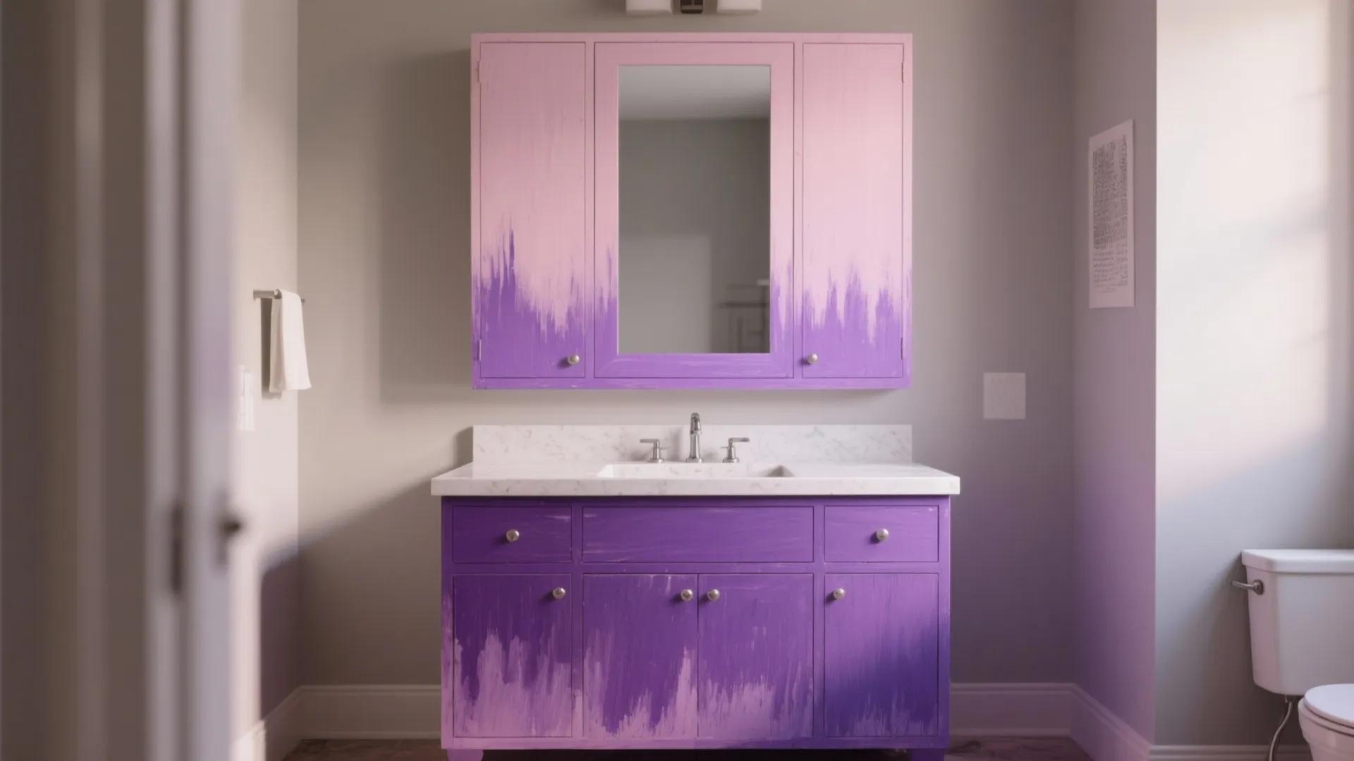 5. Ombre Purple Vanity or Cabinetry