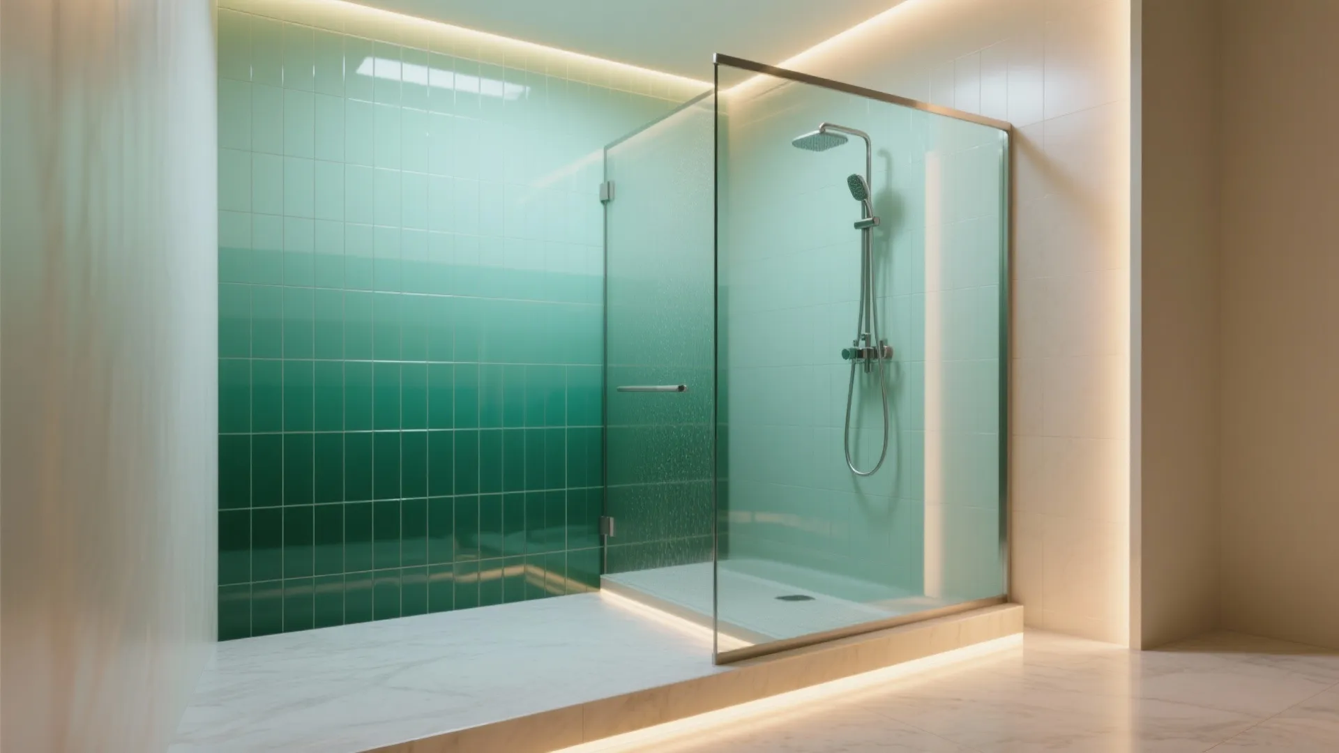 3. Create an ombré shower feature