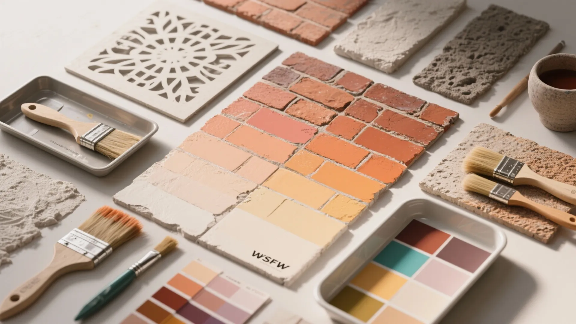 5. Ombre, stenciling or faux mortar