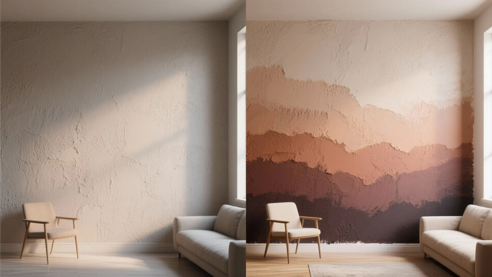 5. Two-Tone Ombre Texture to Expand a Room