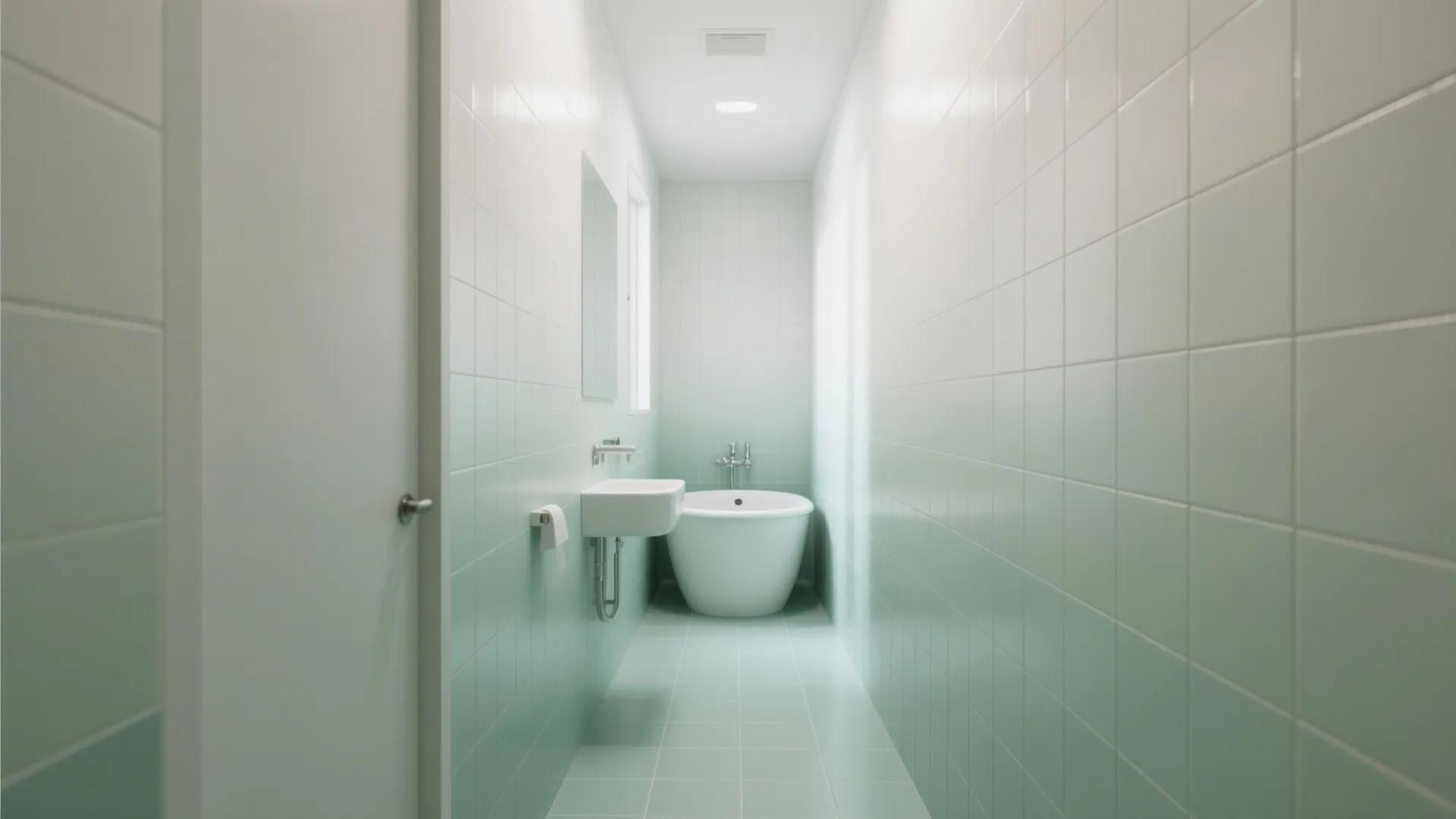 2. Ombre Tiles: Vertical Color for Higher Ceilings