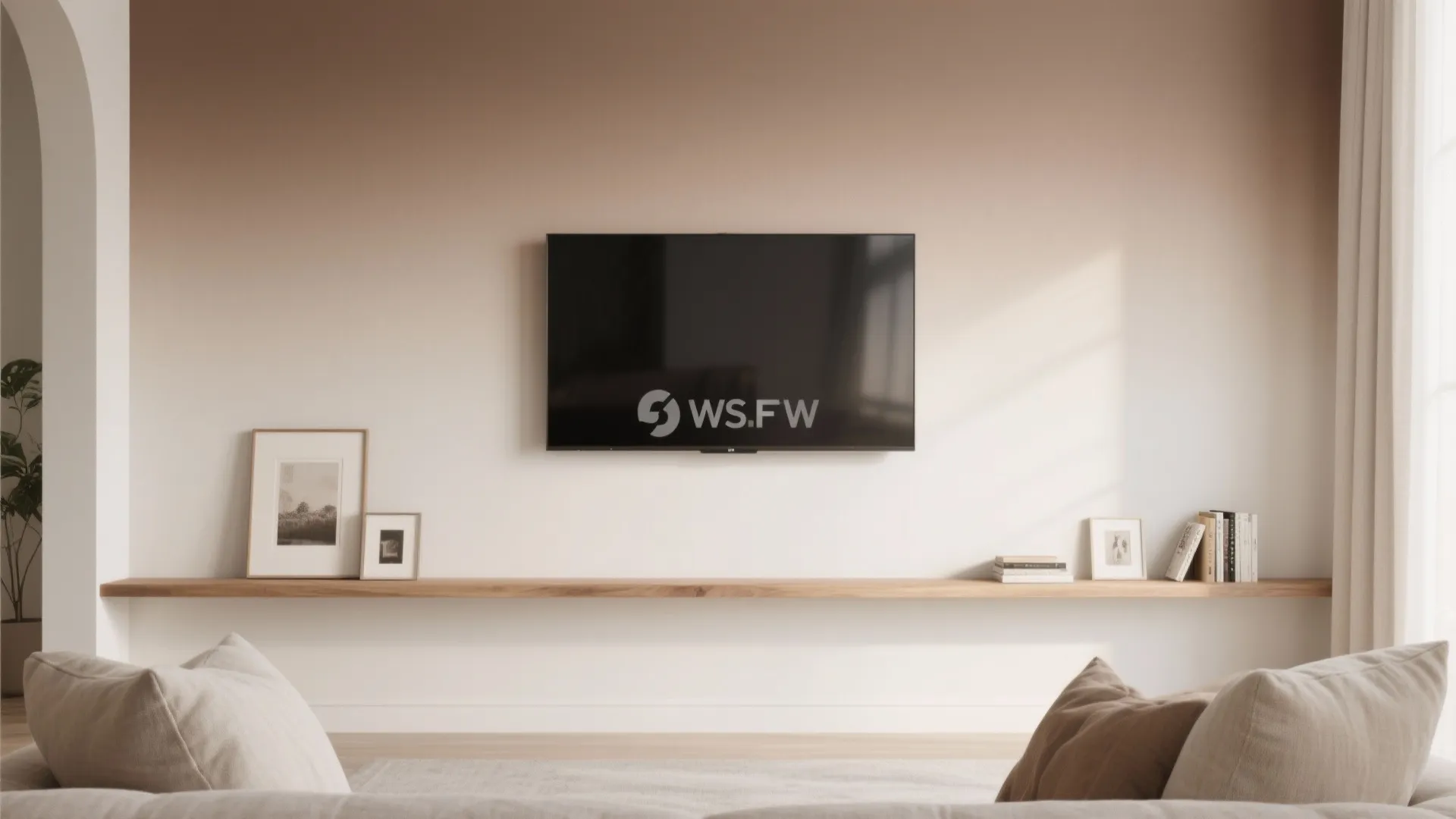 Soft Neutral Ombré Wash with a Low Art Ledge