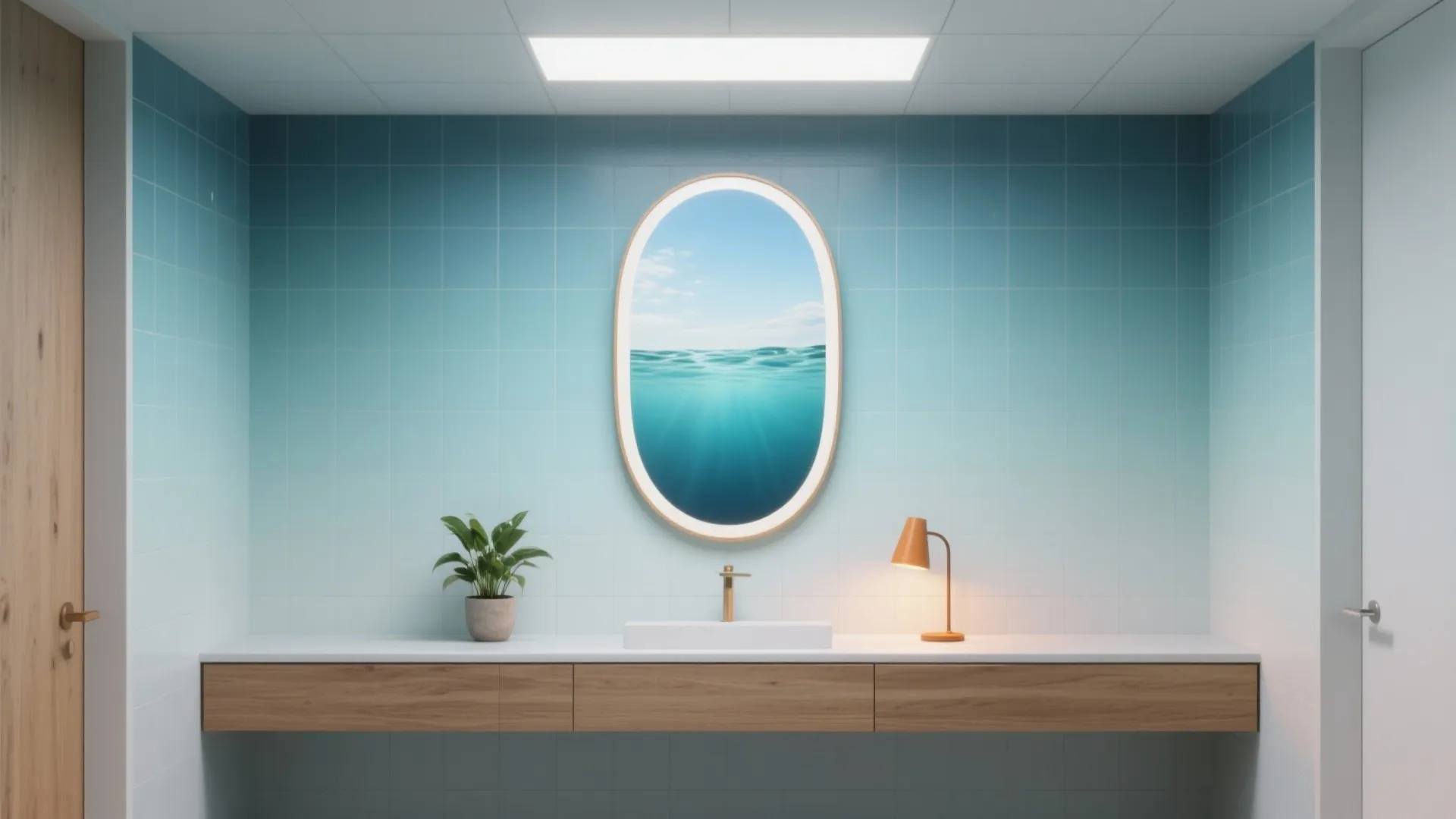 2. Gradient paint or ombré tiles for depth