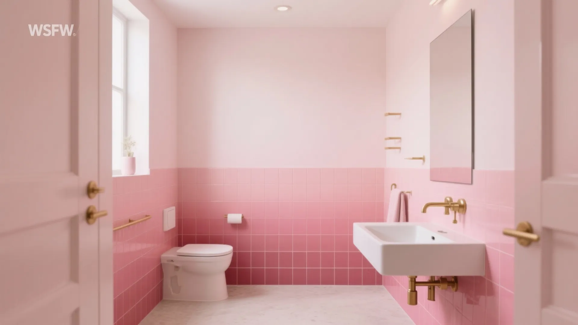 Ombre Pink Feature Wall
