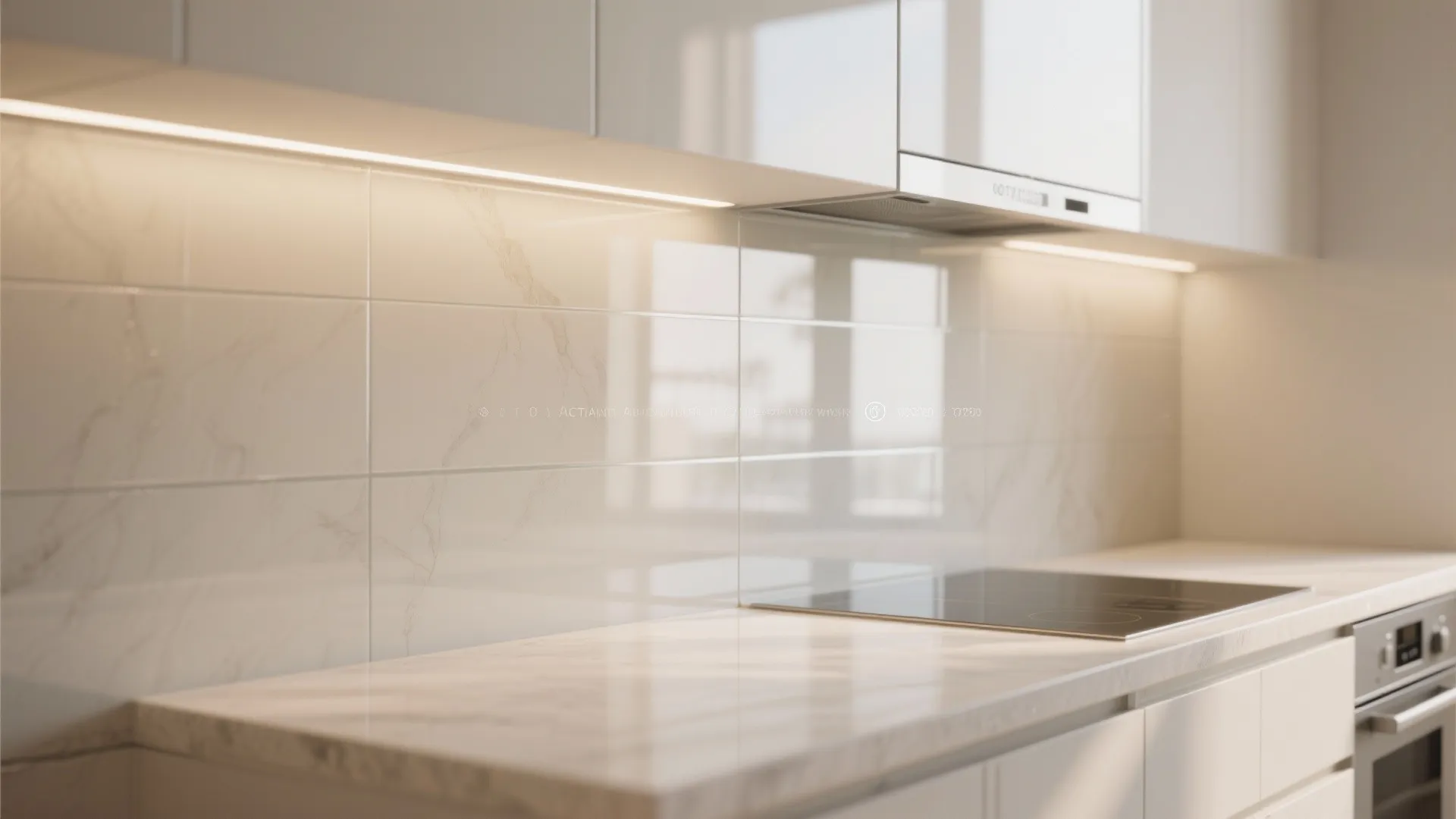 Glass Backsplash and Light-Boosting Finishes
