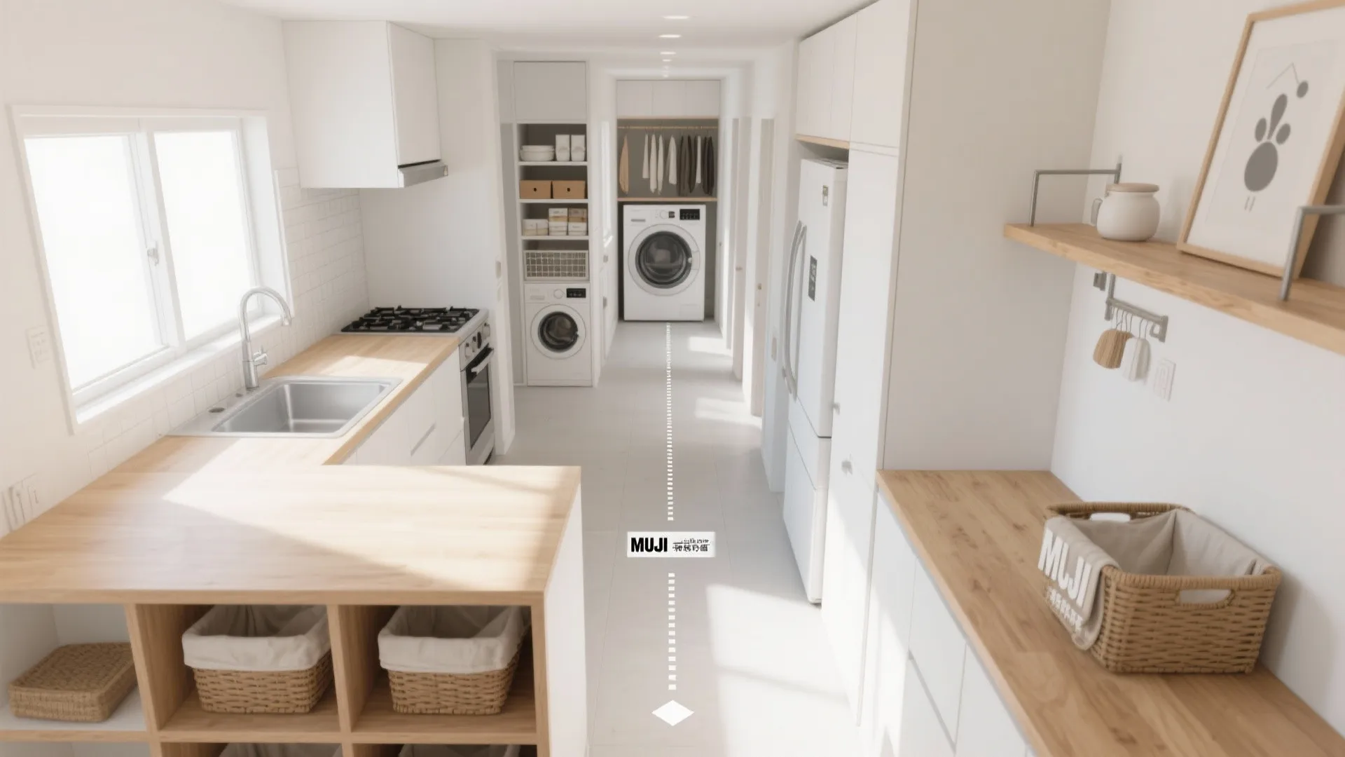 家事動線を一直線に束ねる：平屋5LDKは「回らない」間取りにする