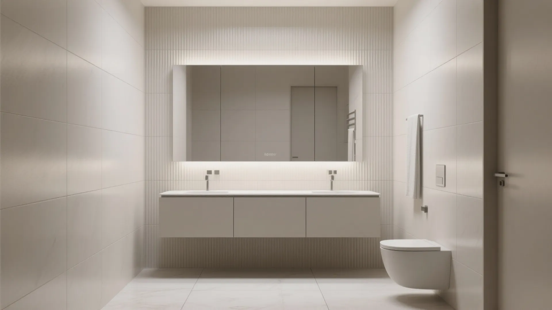 One-material palette with a feature wall