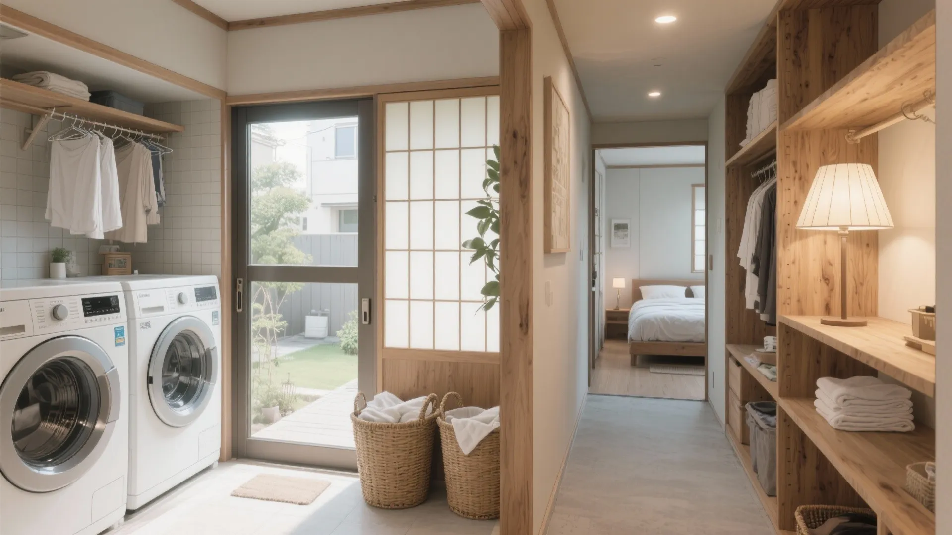 家事が一筆書きになる回遊動線：洗濯→物干し→収納を一直線にする動線計画