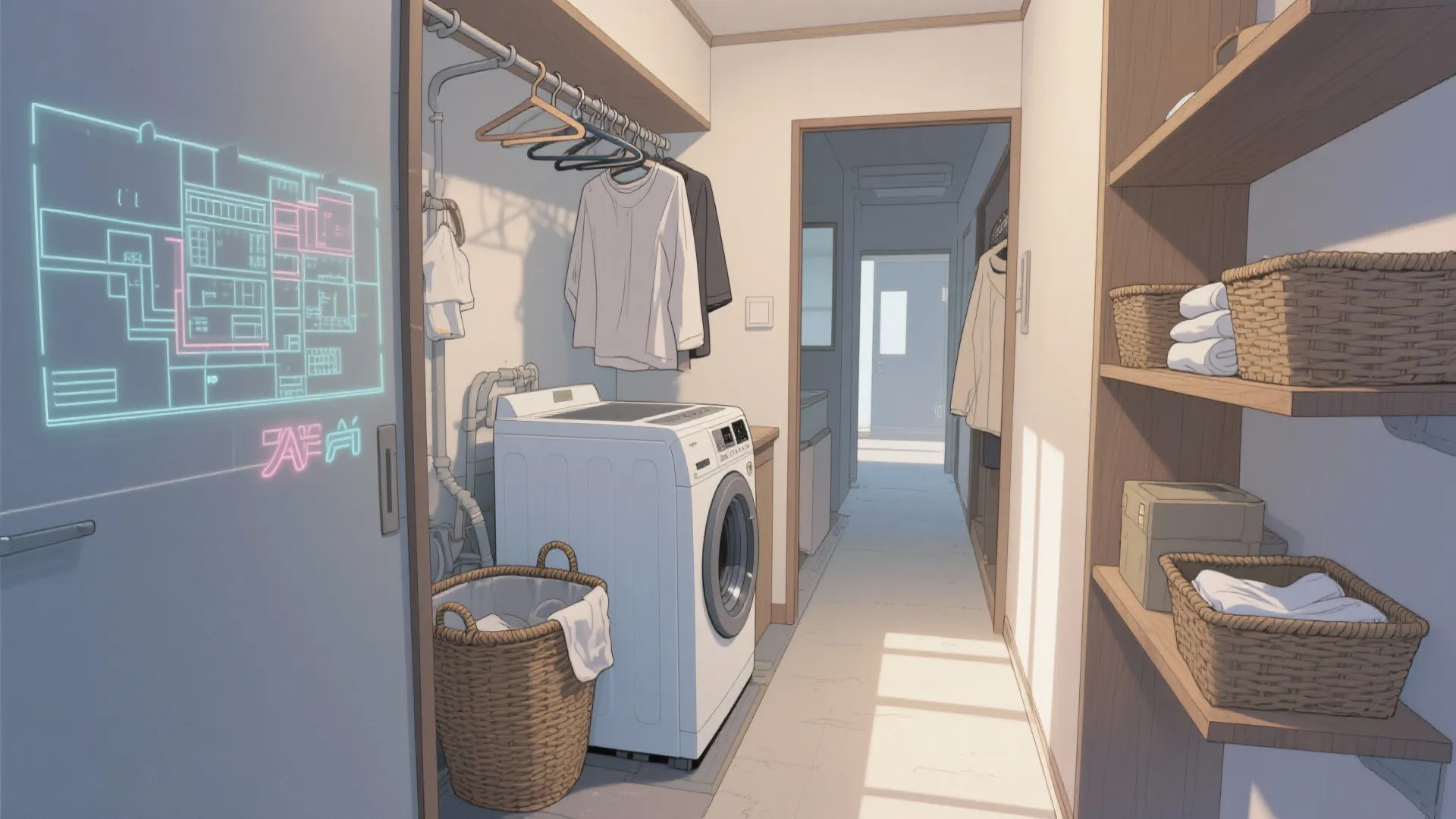 1K/1R共通：動線規画で“着替え→洗濯→戻す”をひと筆書きに