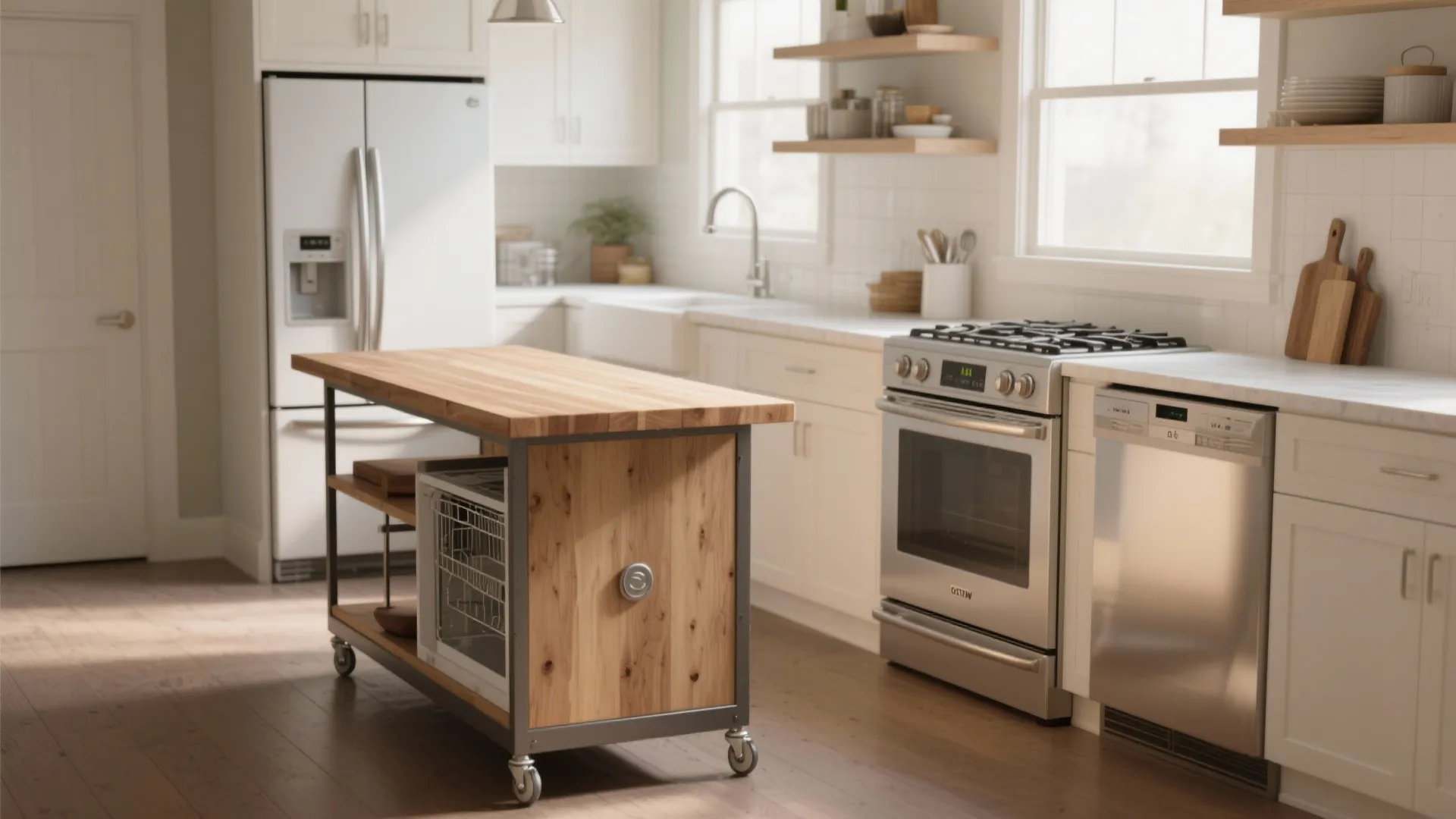 2) One-Wall + Mobile Island Combo